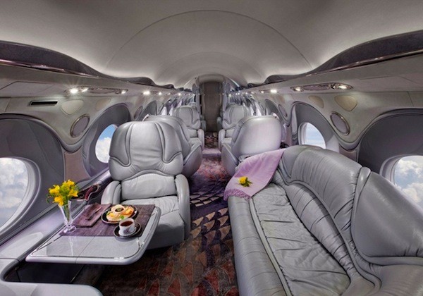 Small Business Jet Cabin Rear Left Table Stock Photo - Image of executive,  flight: 26386712