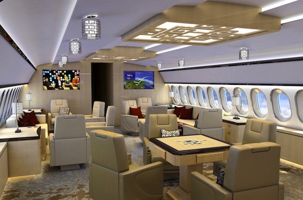luxury private jet interior