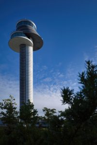 An image of Stockholm international airport tower