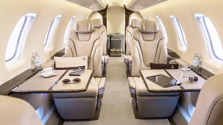 interior of a pilatus pc 24 aircraft