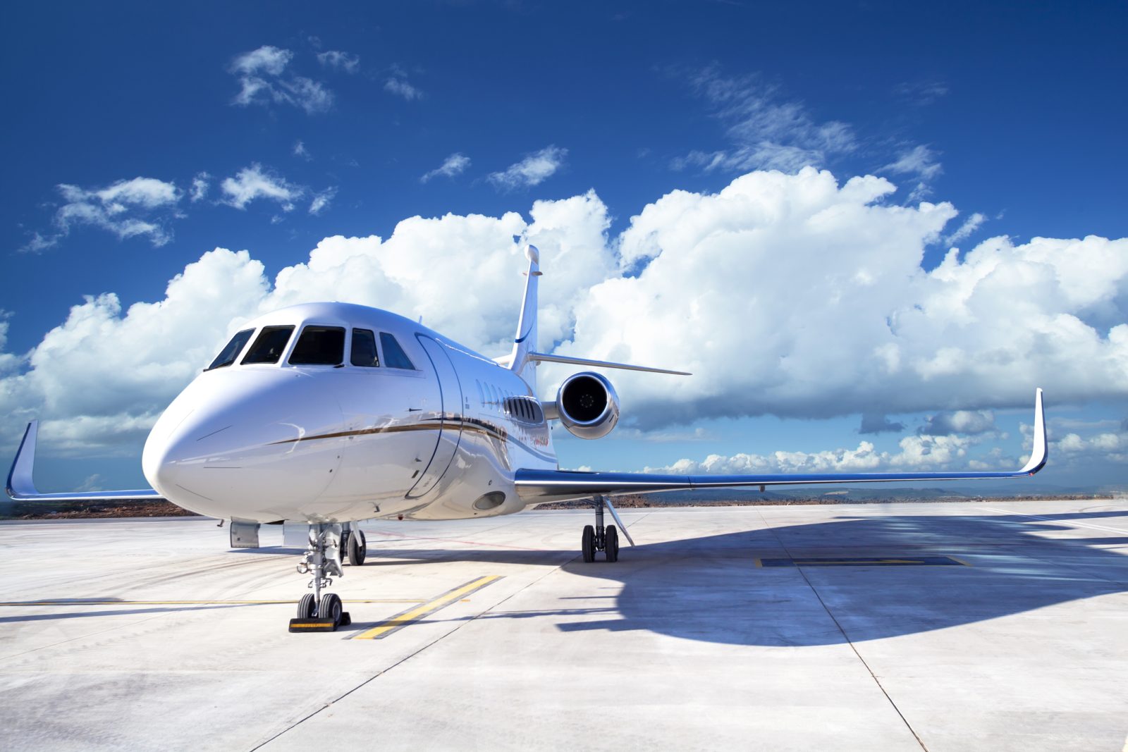 Private Jet On Airport Runway