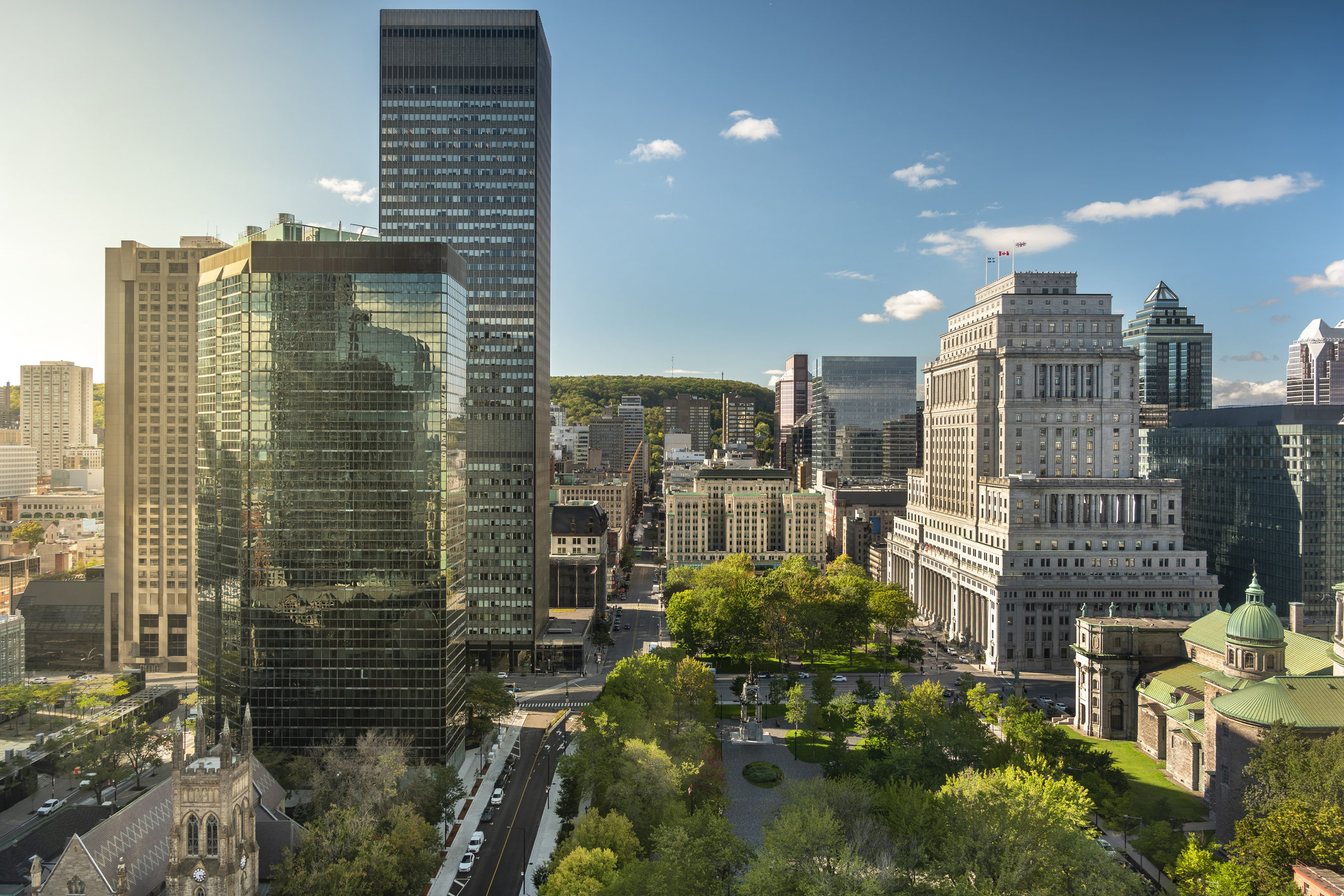 Image of Downtown City Skyline Daytime View Of Montreal Canada
