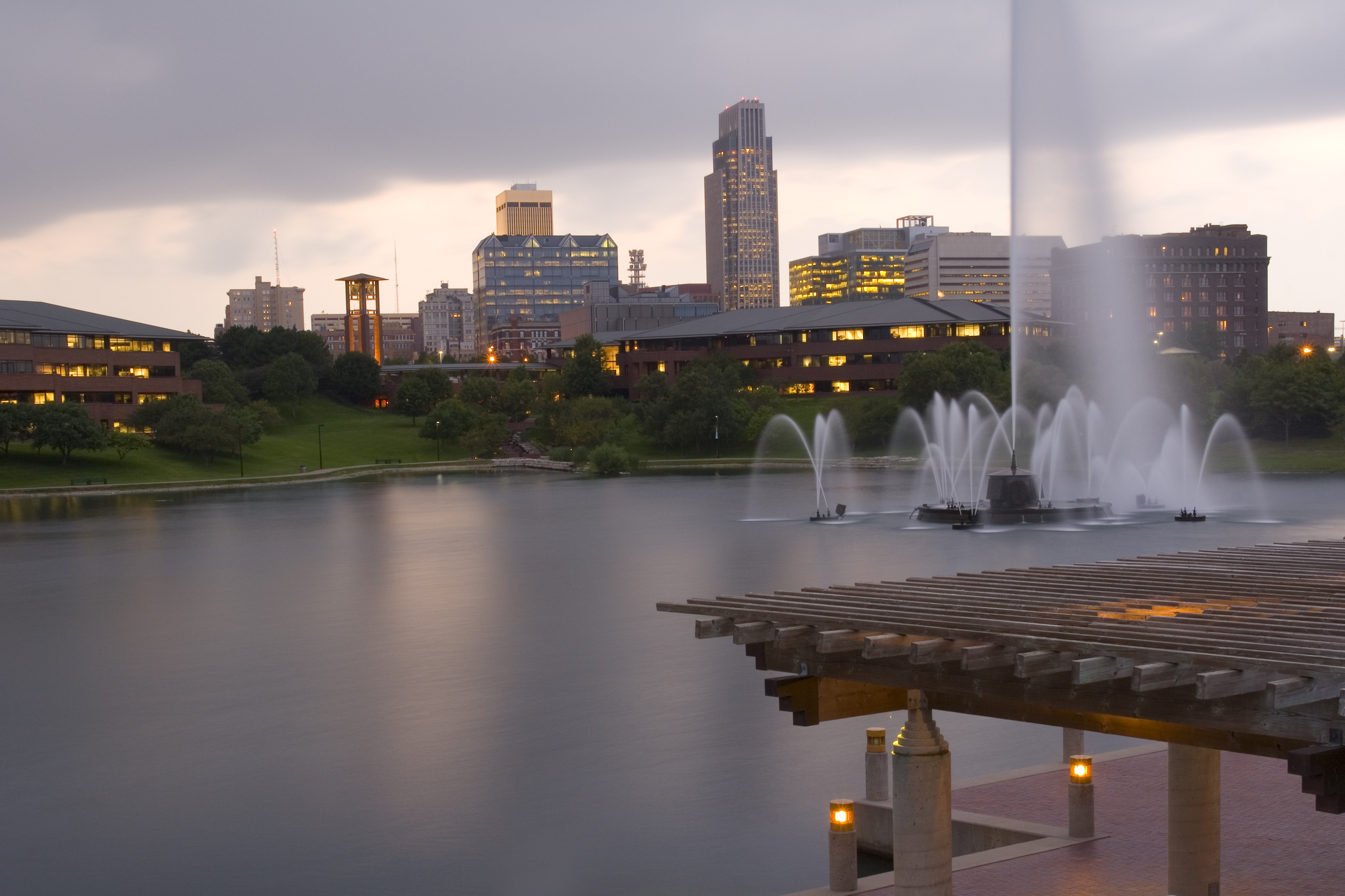 Image of Lake In A Park In Downtown Omaha