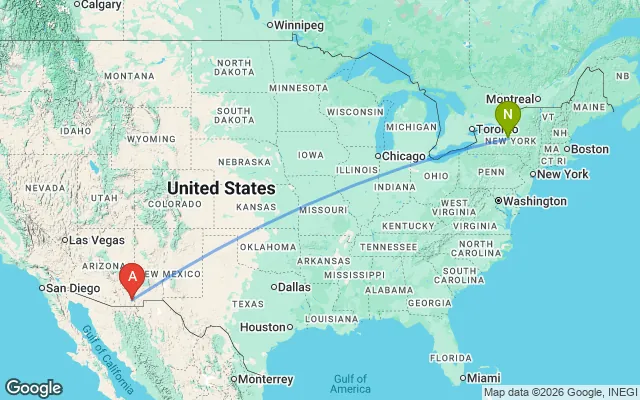 Flight path from New York to Aspen
