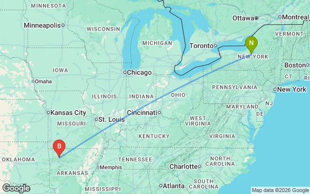 Flight path from New York to Boston