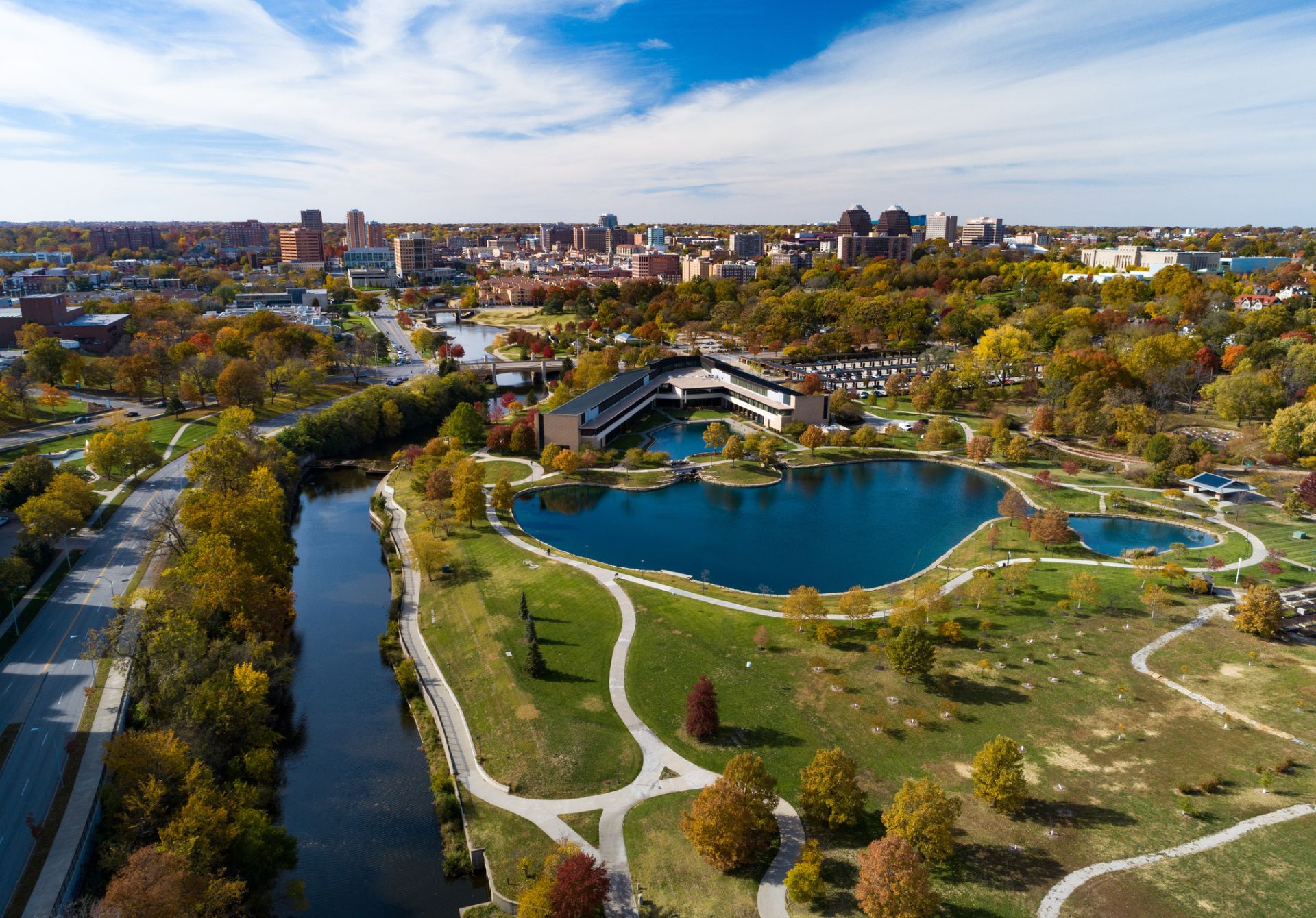 Image of Kansas Citys Country Club Plaza District And Park Aerial 