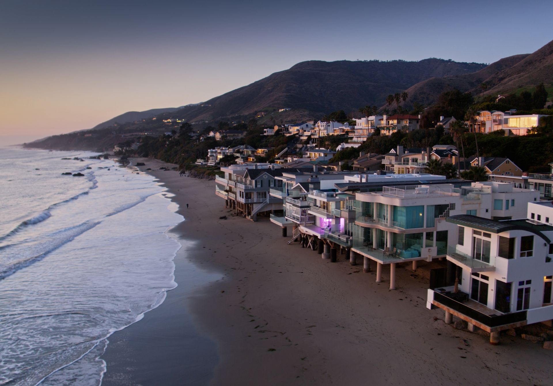Image of Coastline In Malibu California At Sunset