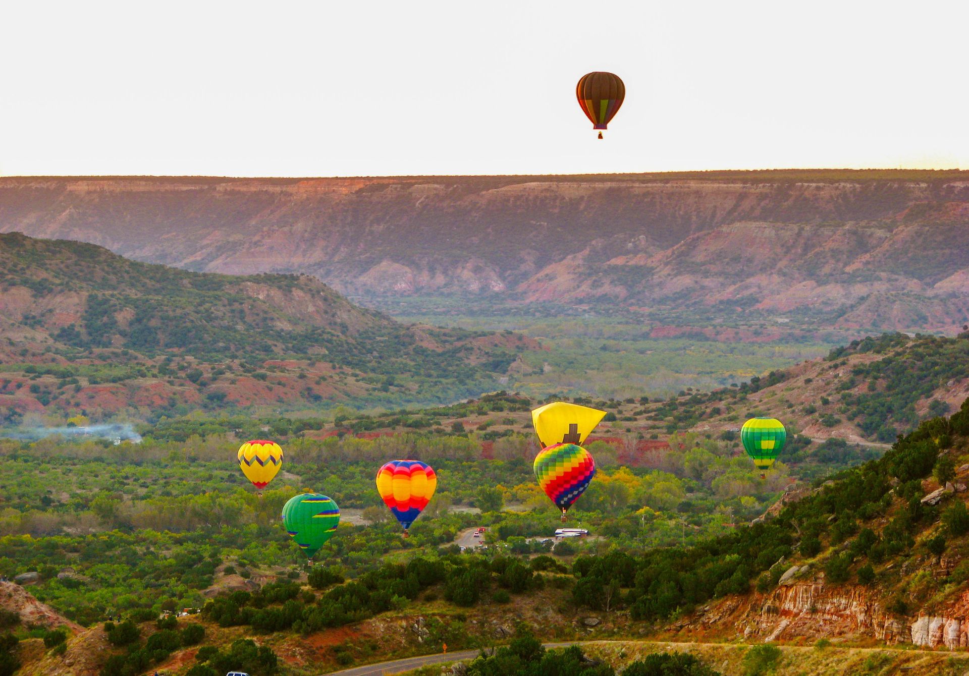 Image of Hot Air Balloons Over Palo Duro Canyon Near Amarillo Texas
