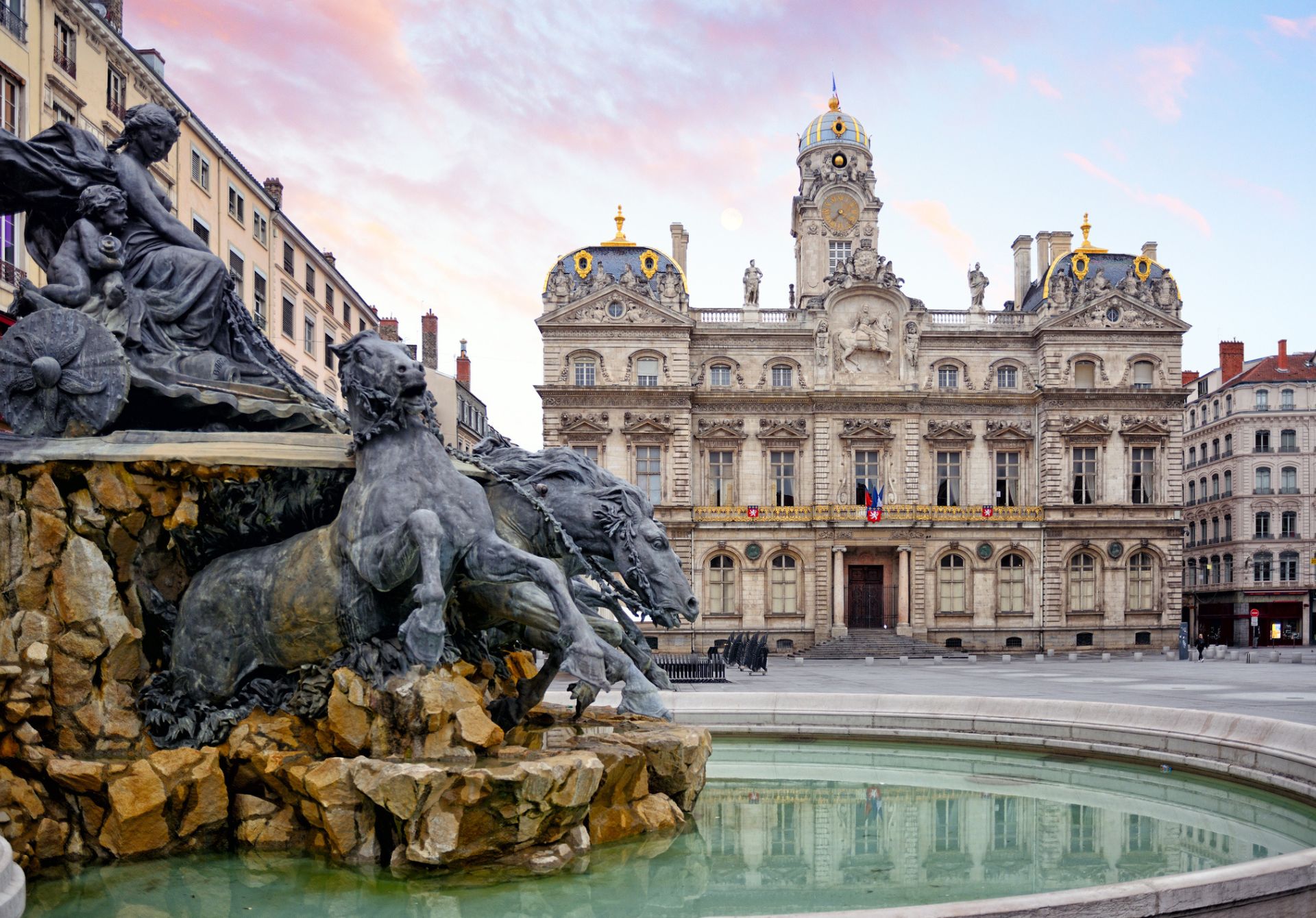 Image of Place Des Terreaux And Lyon City Hall In The Heart Of Lyon France