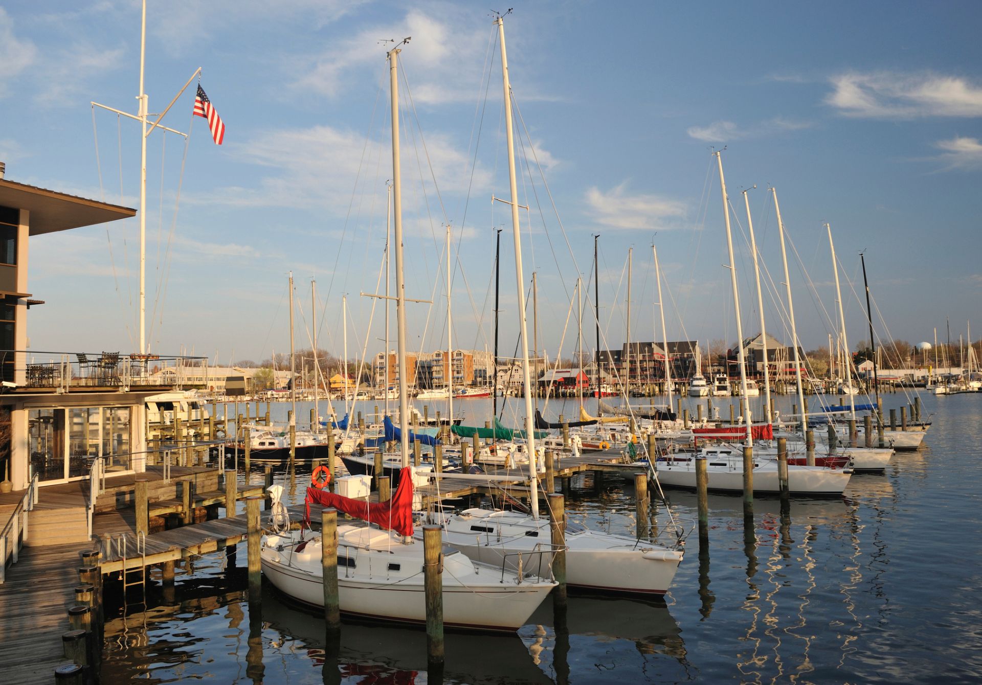 Image of Sailboats At Annapolis Harbor On The Chesapeake Bay Maryland