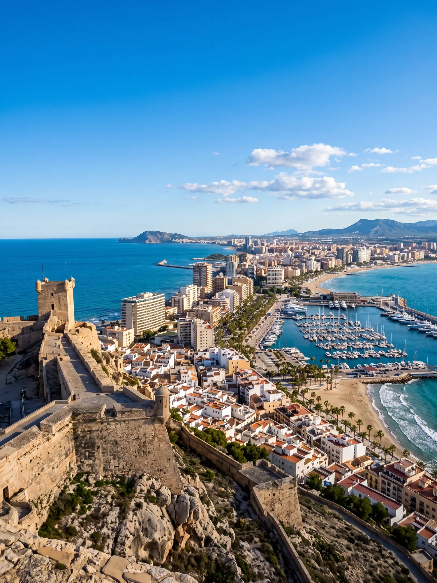 Image of Panoramic Cityscape View Of Alicante In Bright Daylight