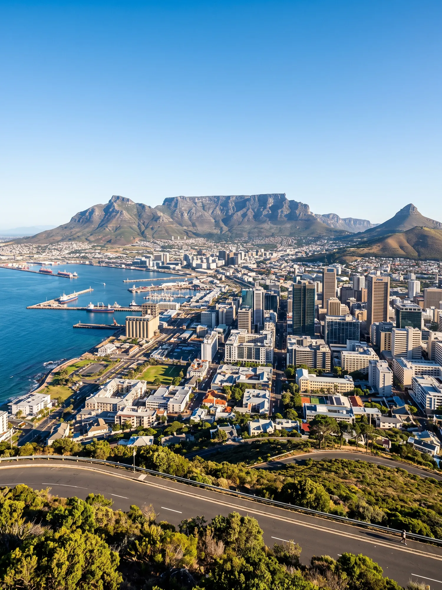 Image of Panoramic Cityscape View Of Cape Town In Bright Daylight