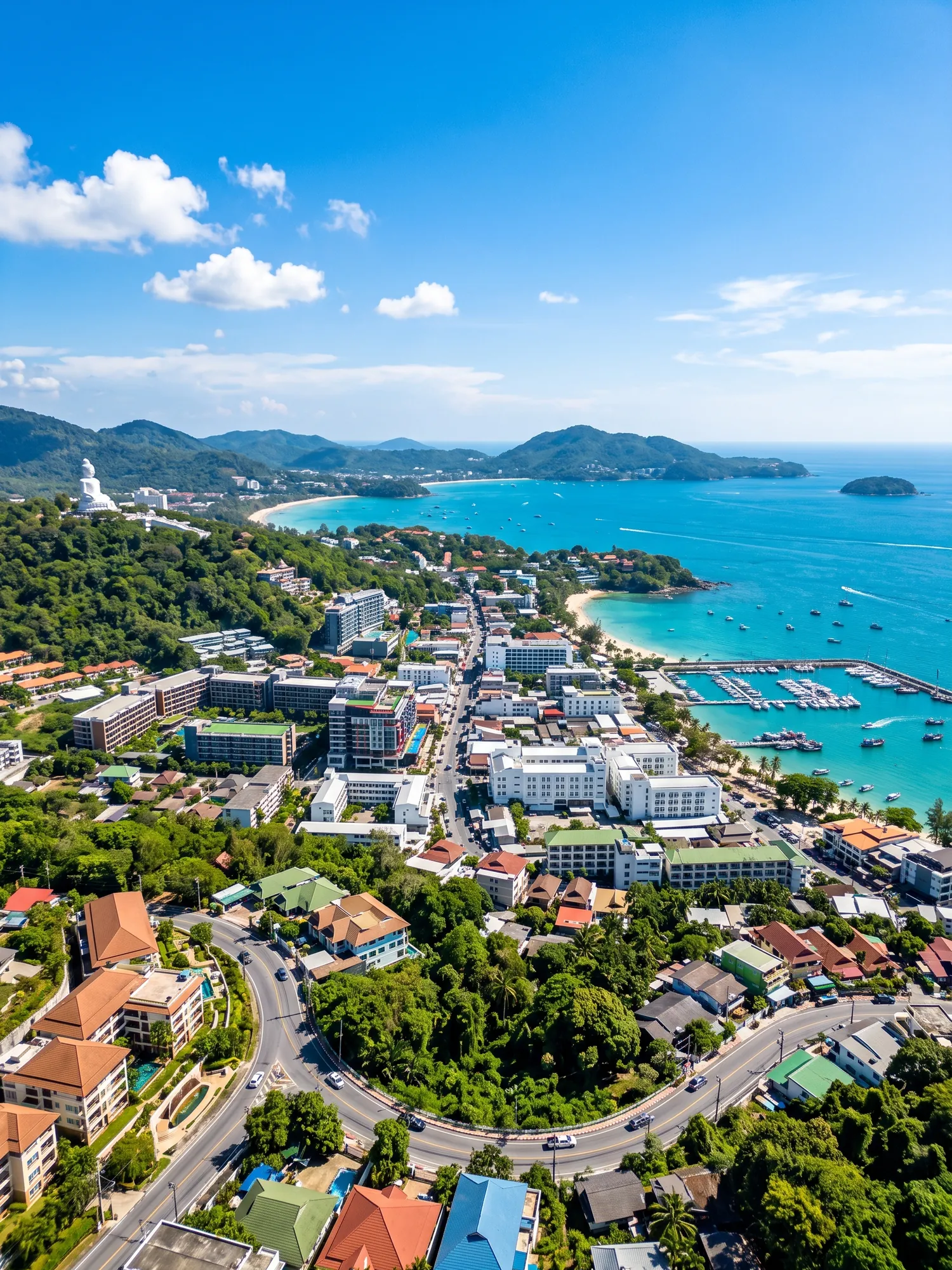 Image of Panoramic Cityscape View Of Phuket In Bright Daylight