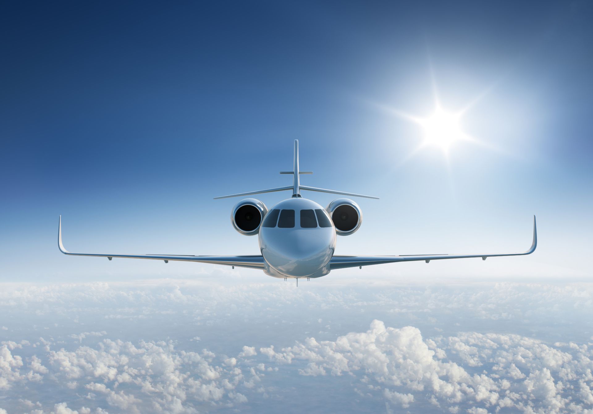 Image of Private Jet In Flight
