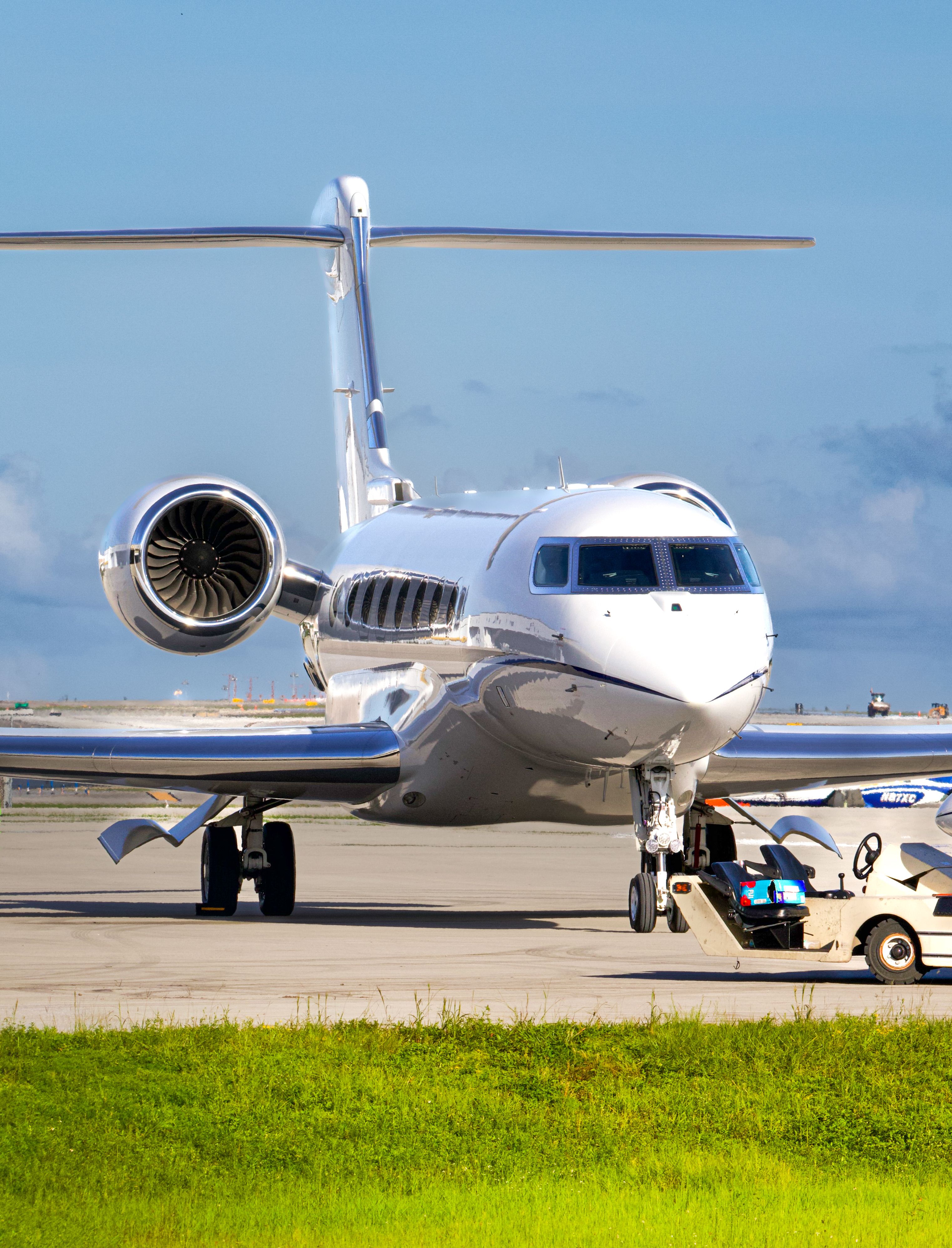 Image of Private Jet Parked On The Airport Apron