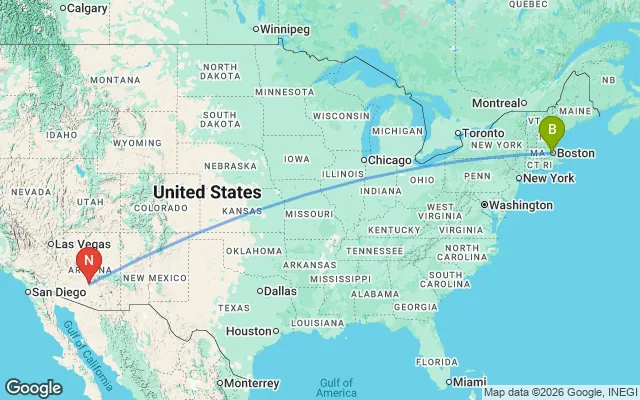 Flight path from Boston to Nantucket