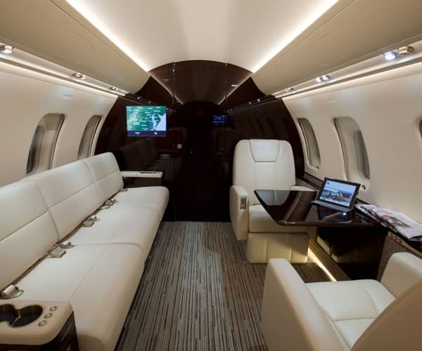 Private jet interior