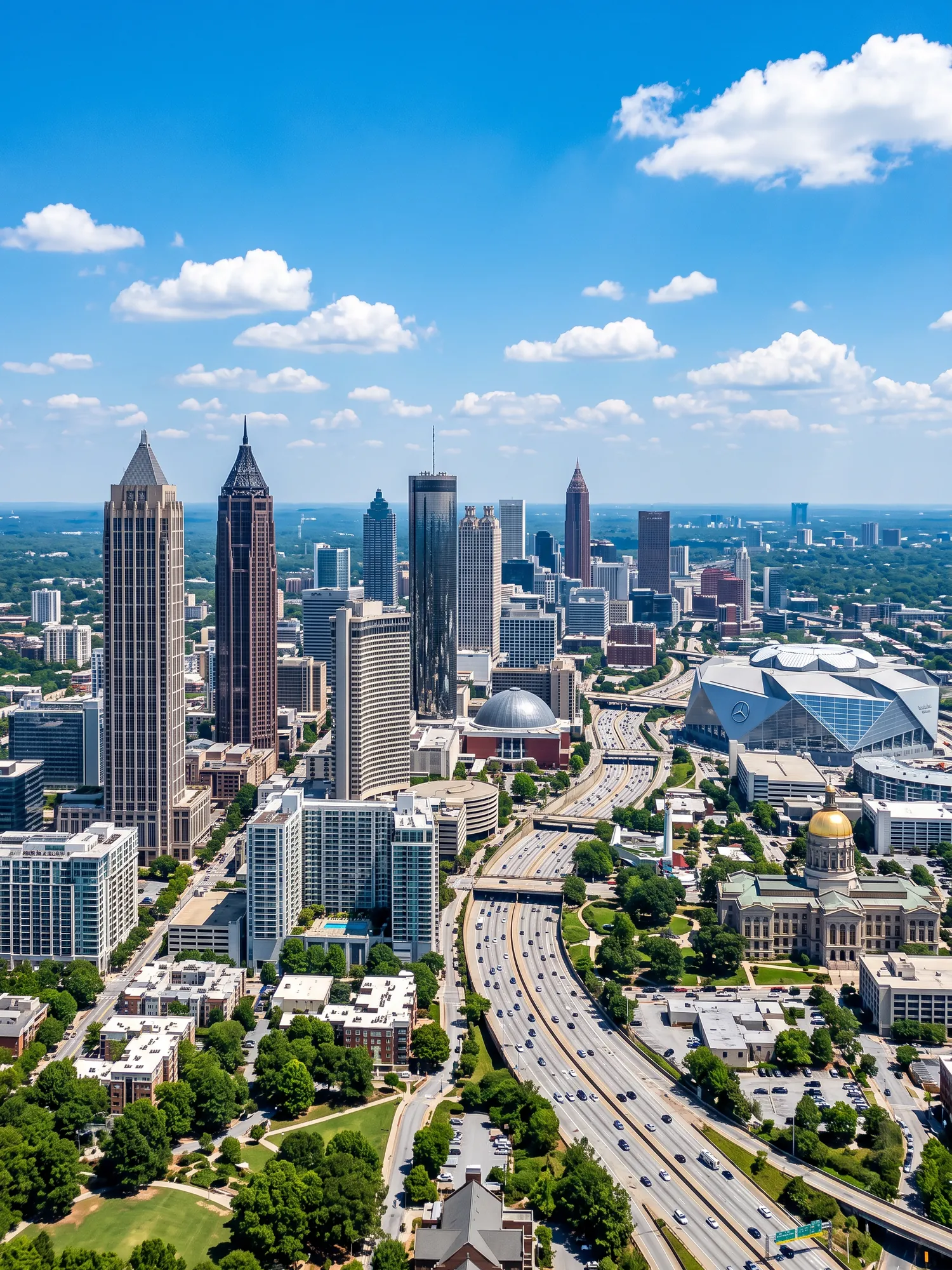 Image of Panoramic Cityscape View Of Atlanta In Bright Daylight 1
