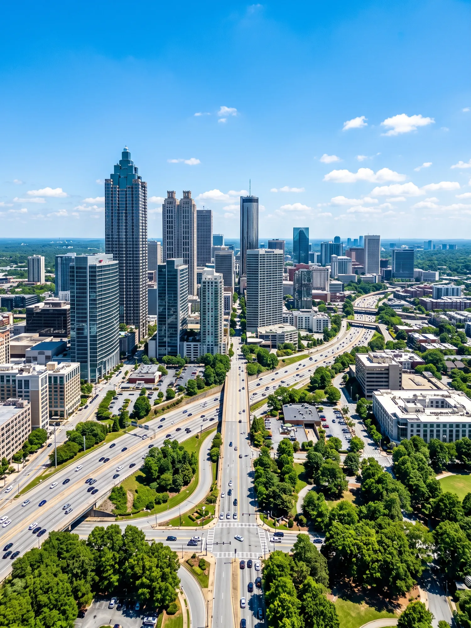 Image of Panoramic Cityscape View Of Atlanta In Bright Daylight 2
