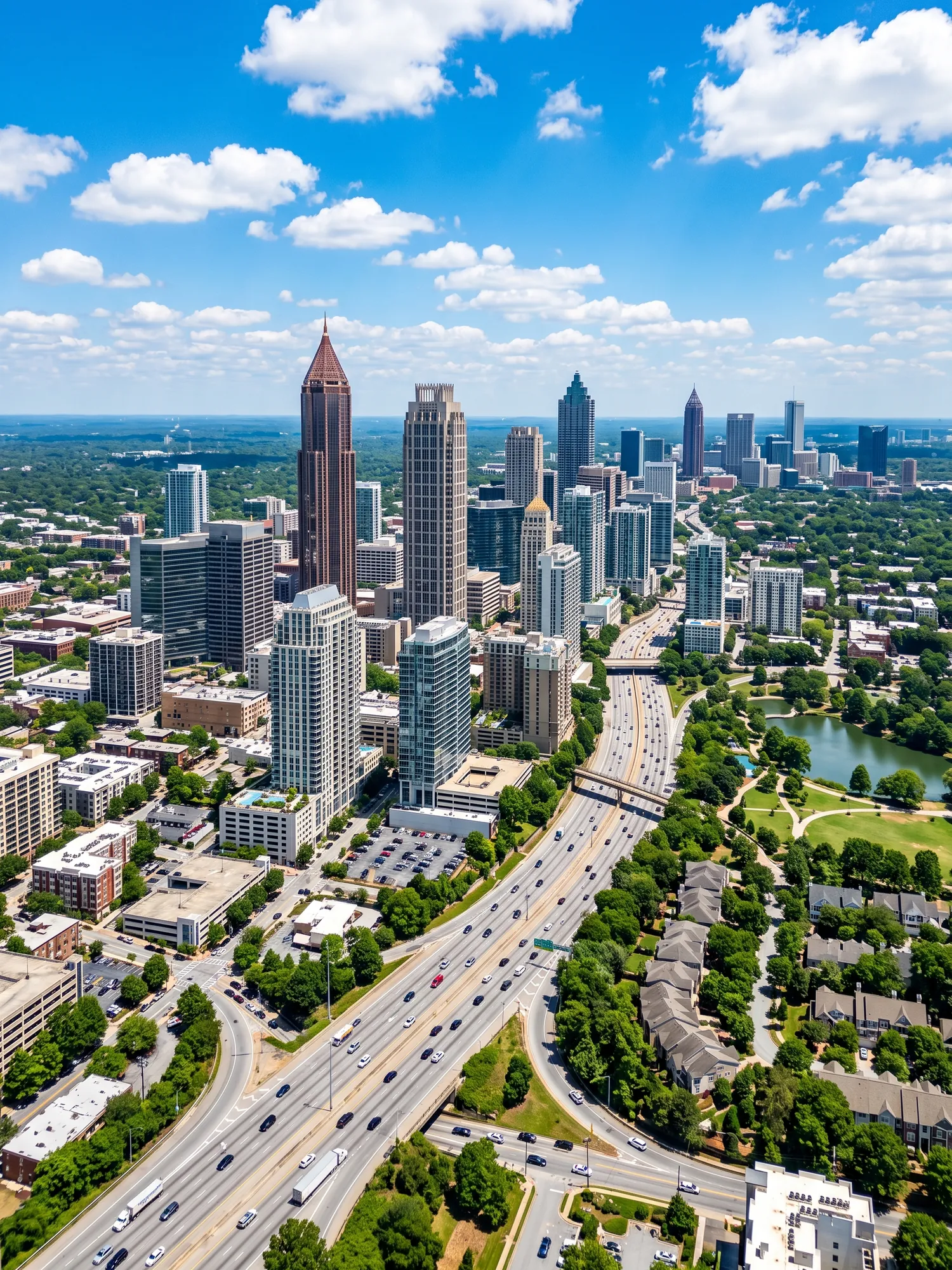 Image of Panoramic Cityscape View Of Atlanta In Bright Daylight 3