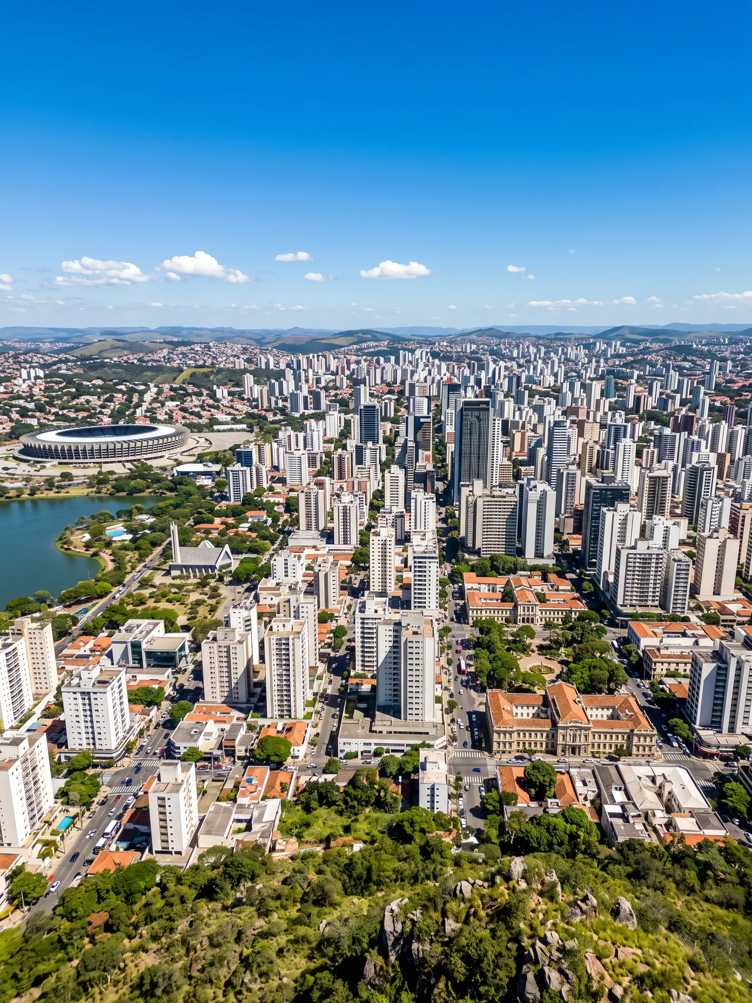 Image of Panoramic Cityscape View Of Belo Horizonte In Bright Daylight