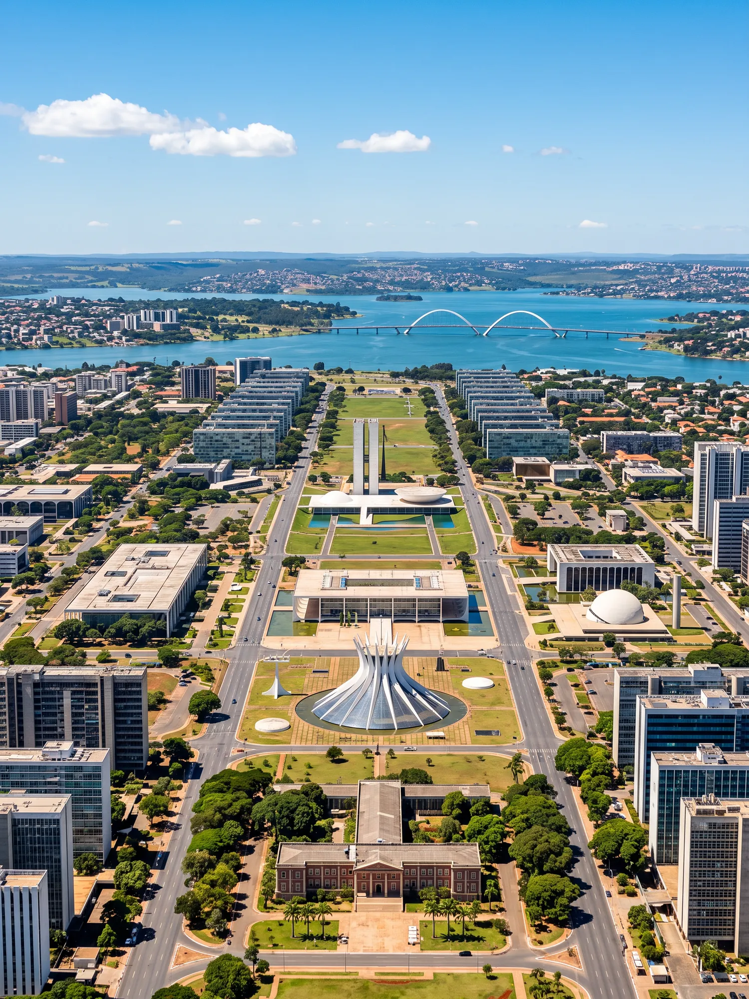 Image of Panoramic Cityscape View Of Brasilia In Bright Daylight
