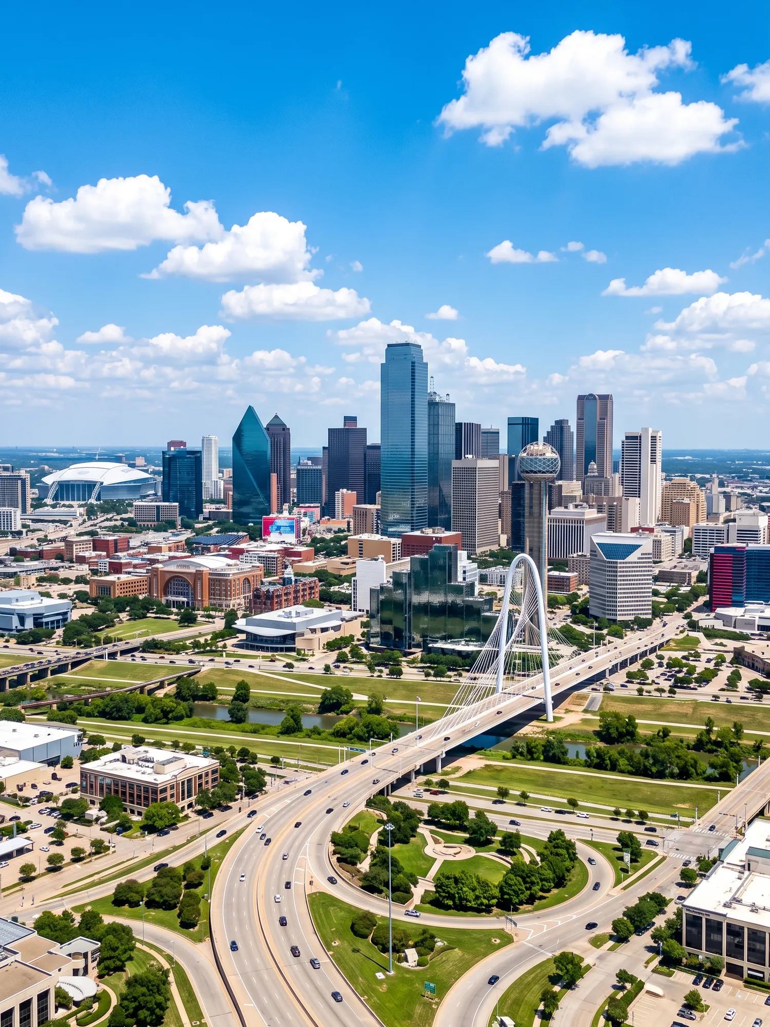 Image of Panoramic Cityscape View Of Dallas In Bright Daylight 1