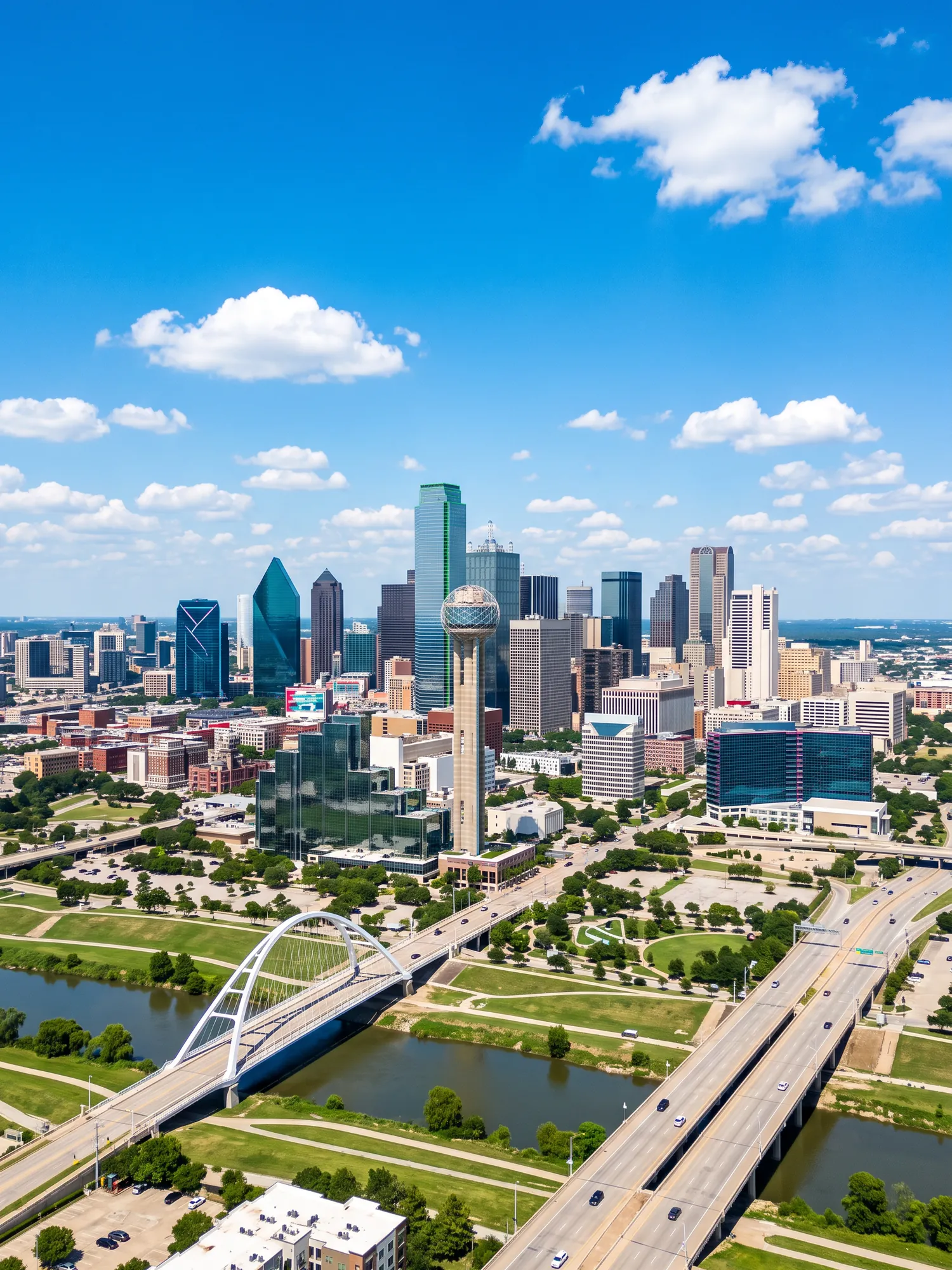 Image of Panoramic Cityscape View Of Dallas In Bright Daylight 2