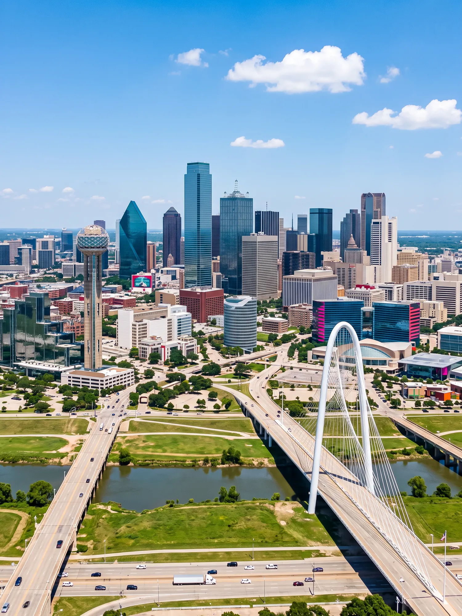 Image of Panoramic Cityscape View Of Dallas In Bright Daylight 3
