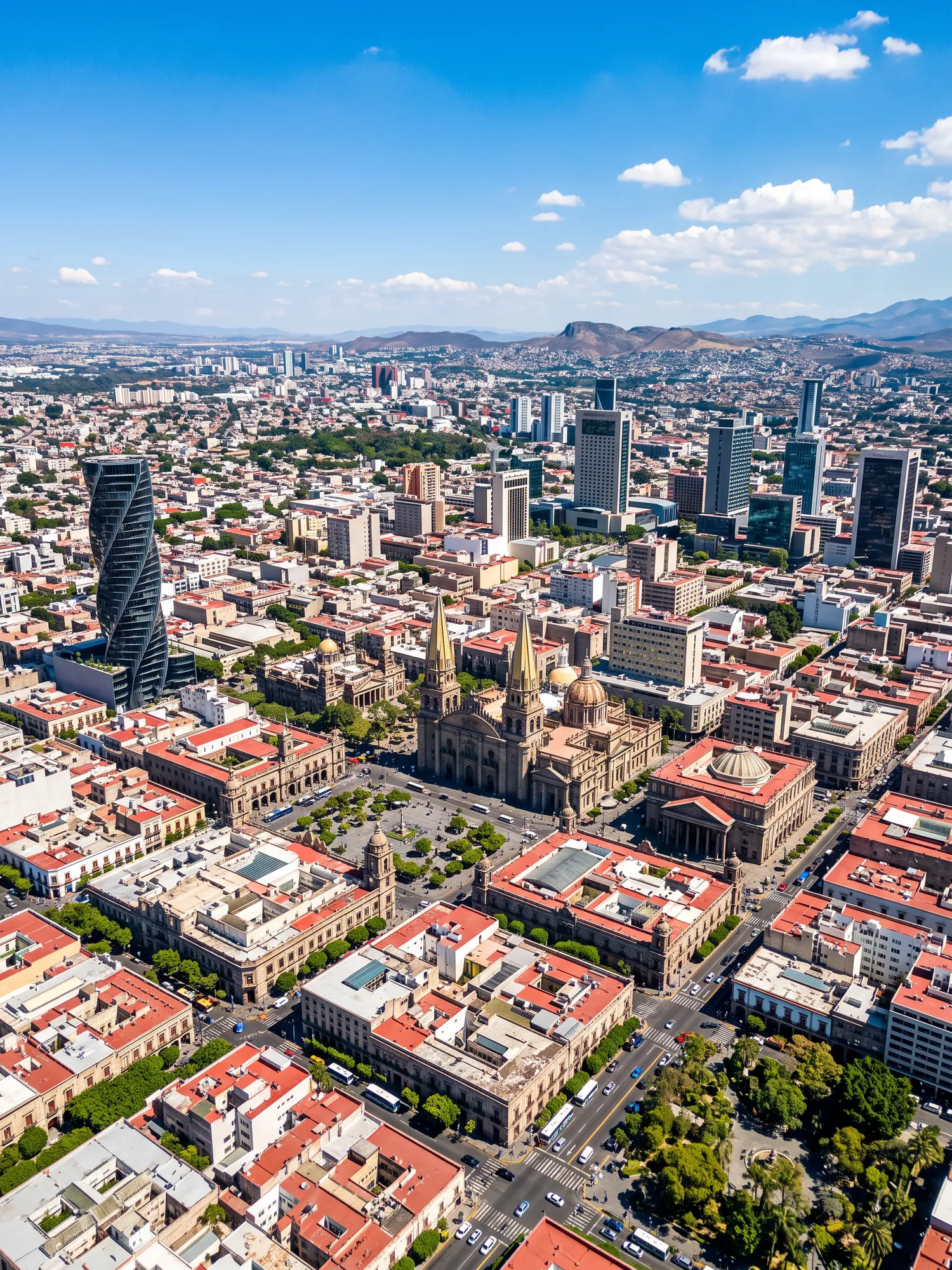 Image of Panoramic Cityscape View Of Guadalajara In Bright Daylight