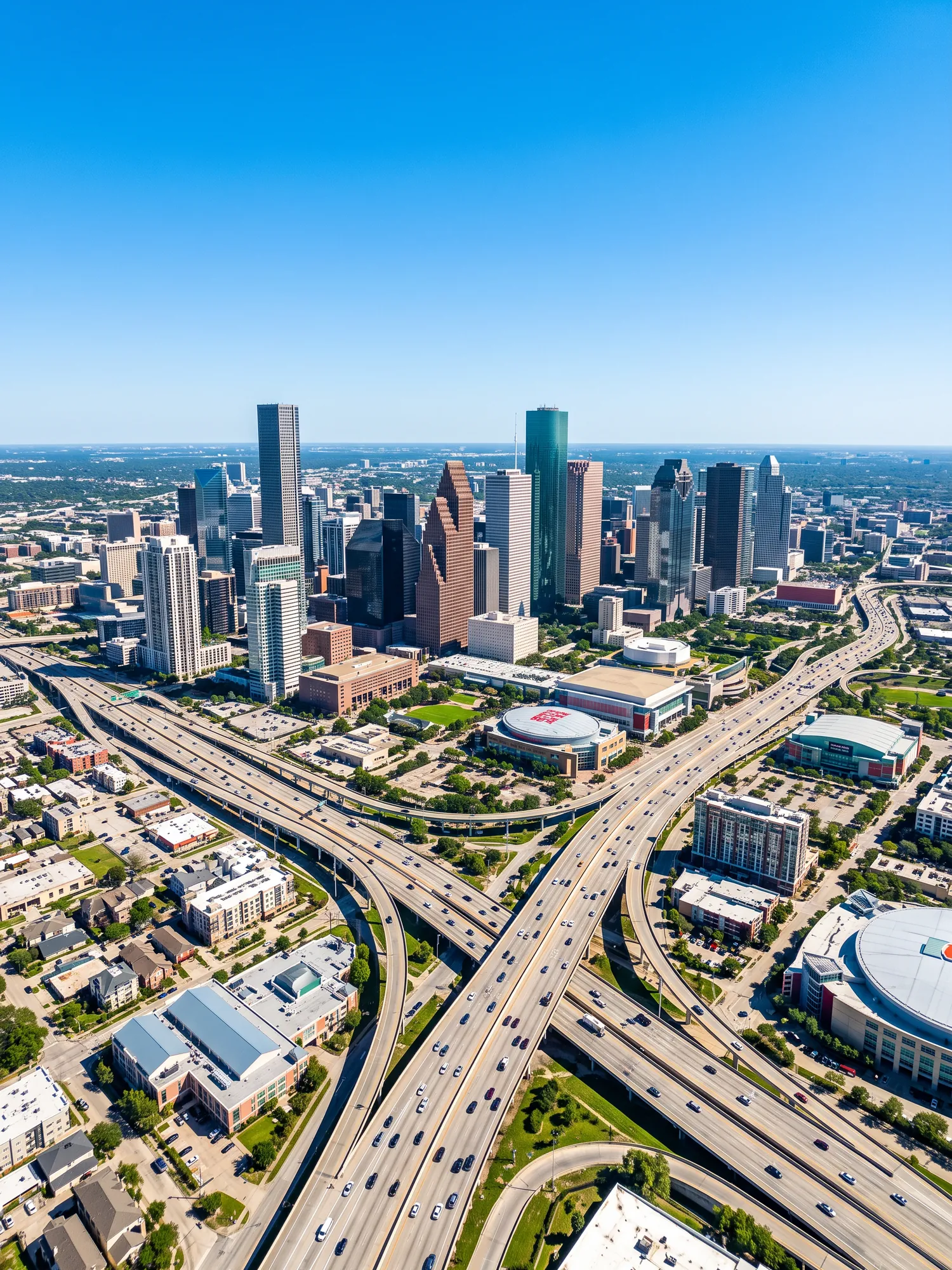 Image of Panoramic Cityscape View Of Houston In Bright Daylight 3