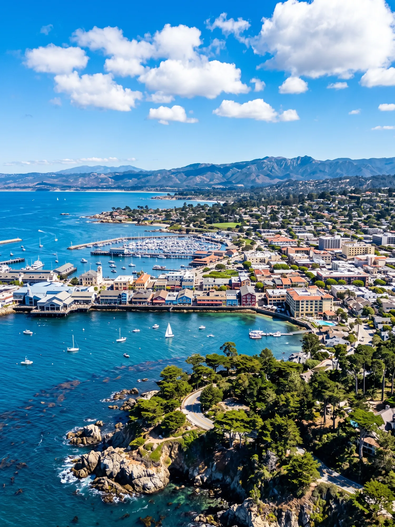 Image of Panoramic Cityscape View Of Monterey In Bright Daylight