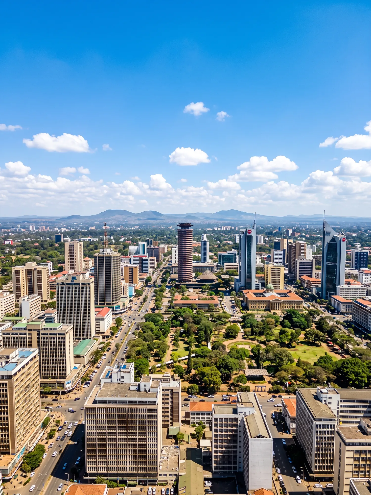 Image of Panoramic Cityscape View Of Nairobi In Bright Daylight