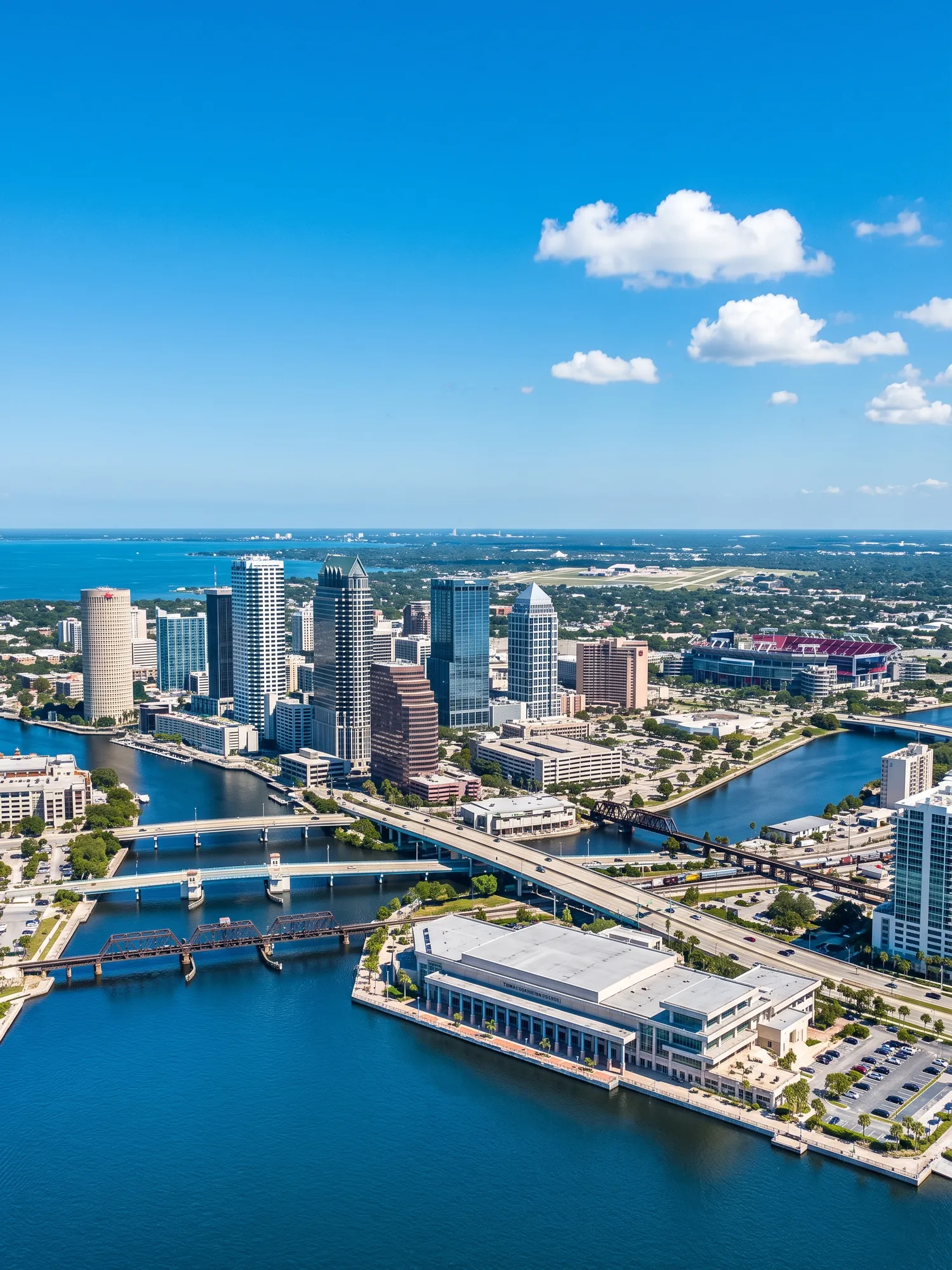 Image of Panoramic Cityscape View Of Tampa In Bright Daylight