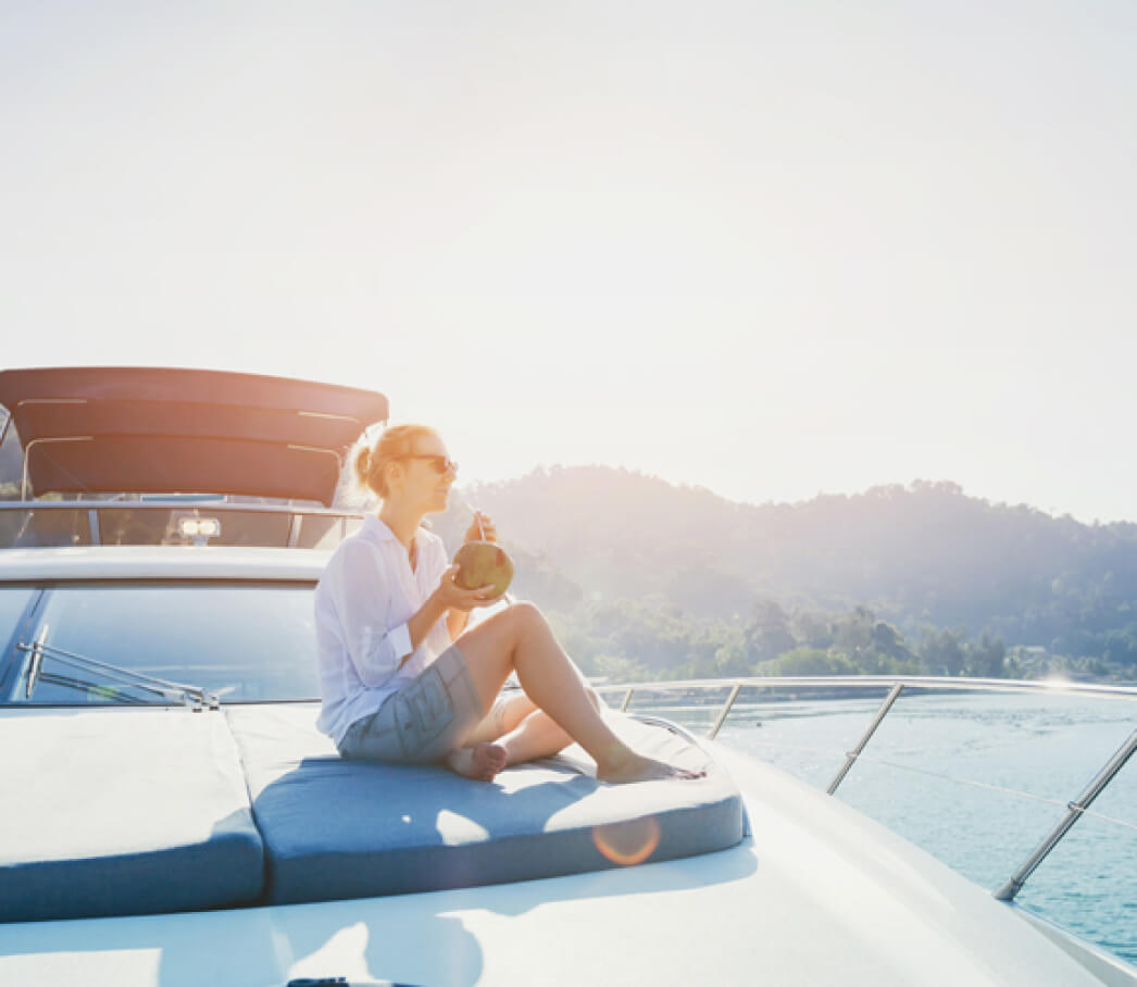 Woman on yacht