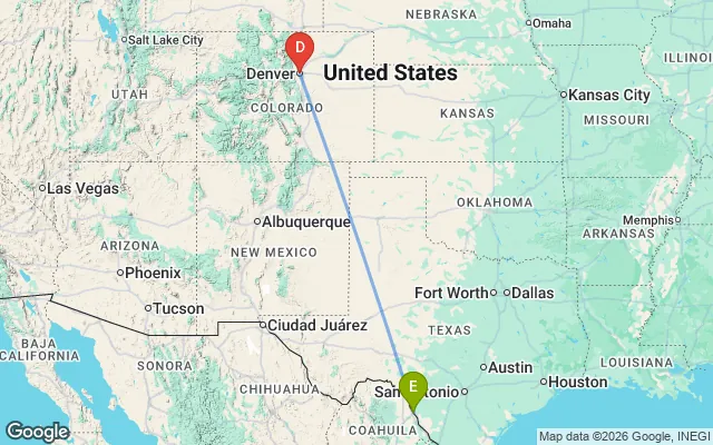 Flight path from Eagle to Denver