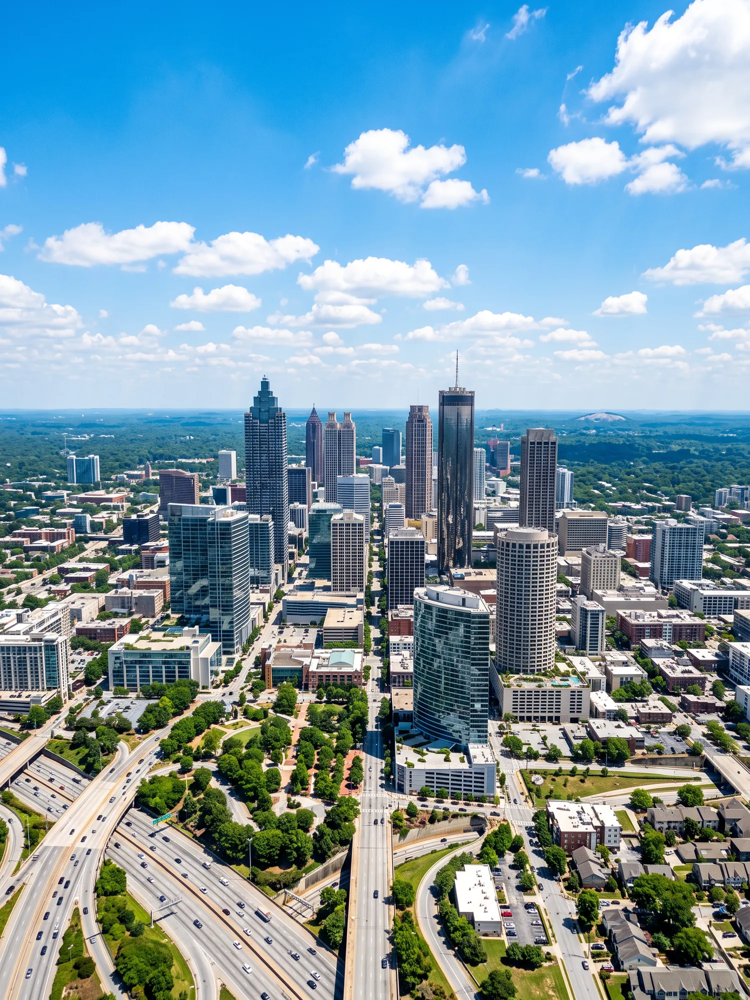 Image of Panoramic Cityscape View Of Atlanta In Bright Daylight 1