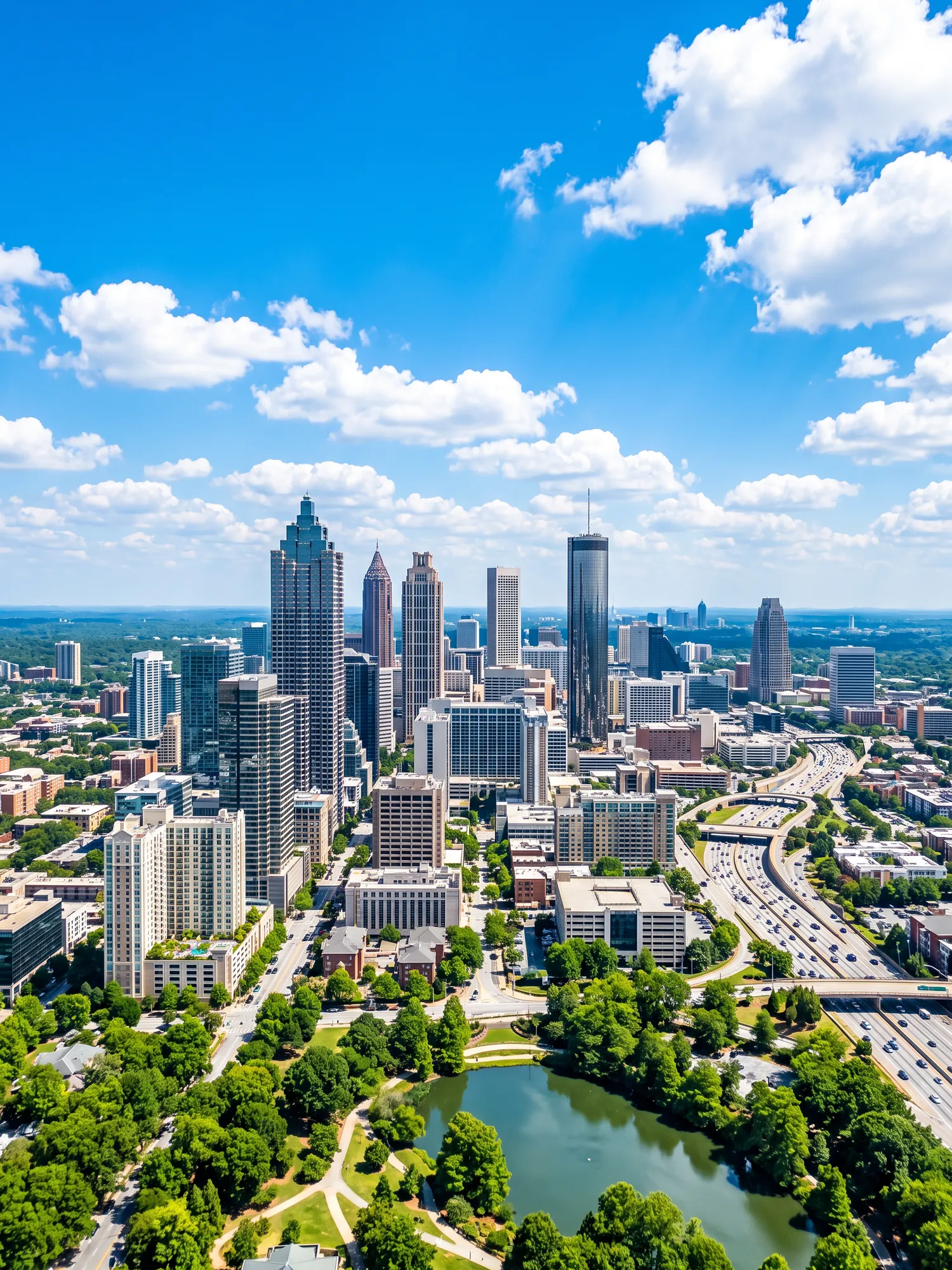 Image of Panoramic Cityscape View Of Atlanta In Bright Daylight 4