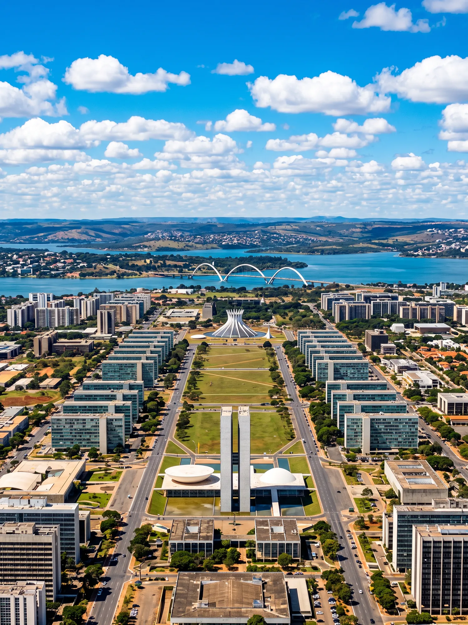 Image of Panoramic Cityscape View Of Brasilia In Bright Daylight