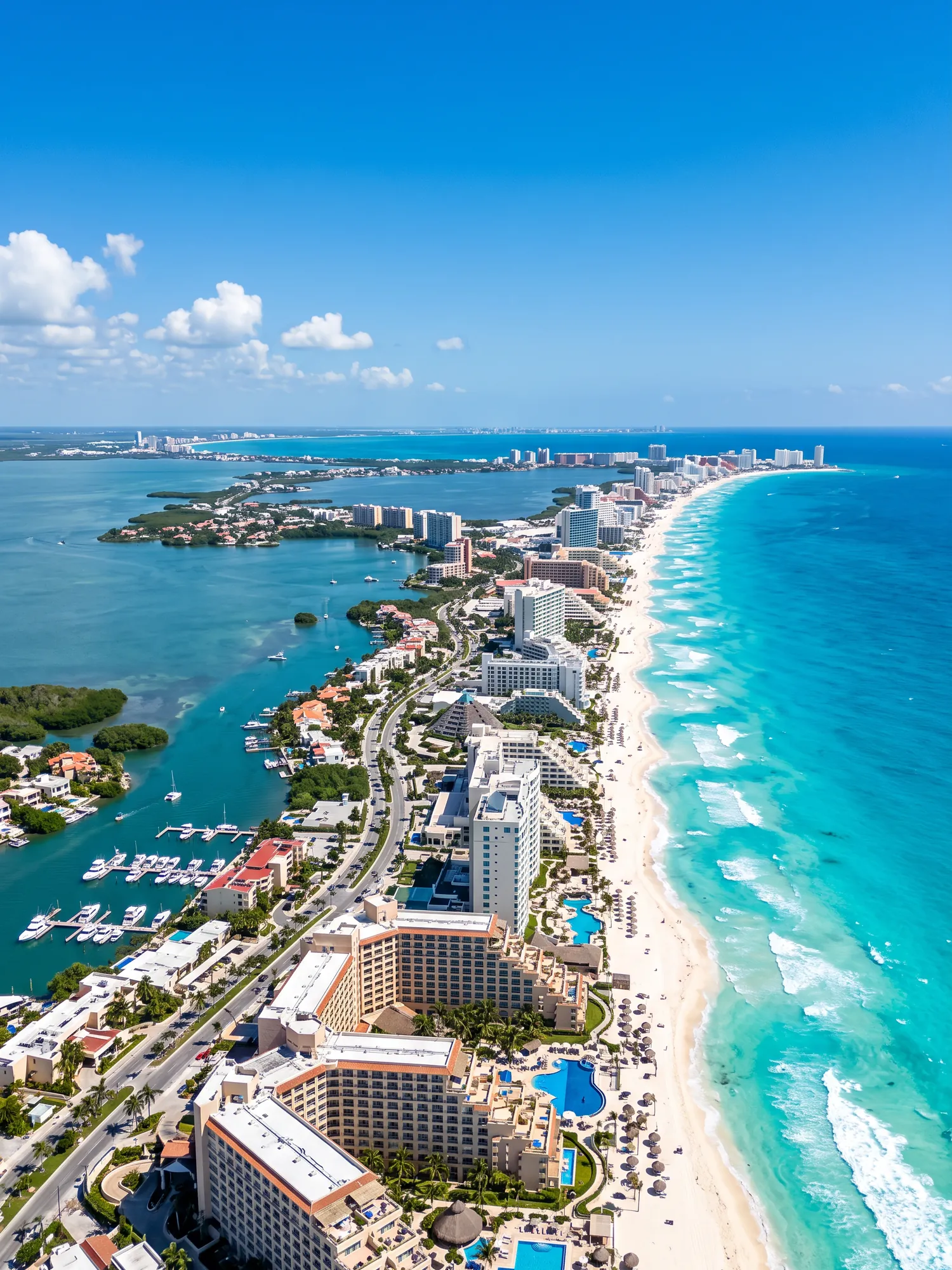 Image of Panoramic Cityscape View Of Cancun In Bright Daylight