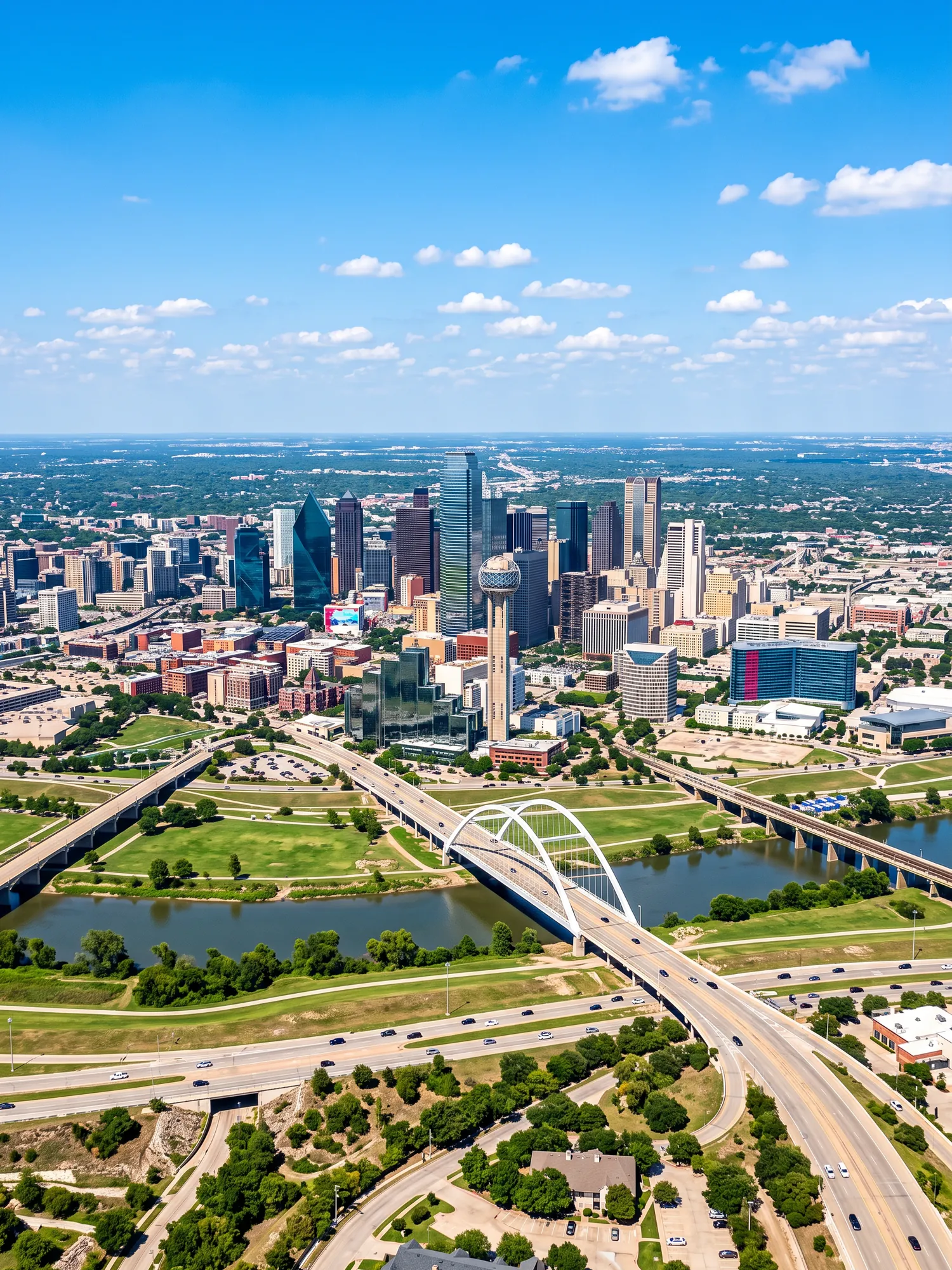Image of Panoramic Cityscape View Of Dallas In Bright Daylight 1