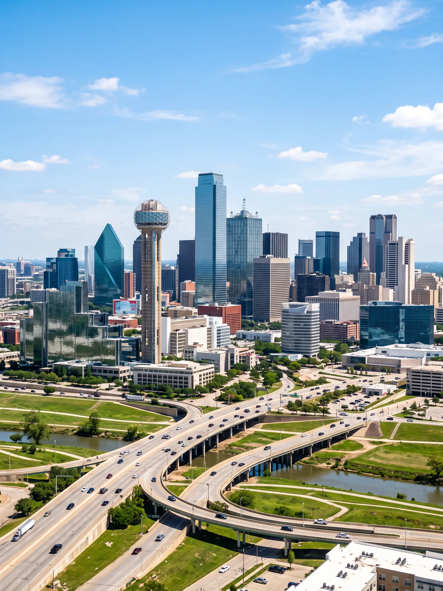 Image of Panoramic Cityscape View Of Dallas In Bright Daylight 3