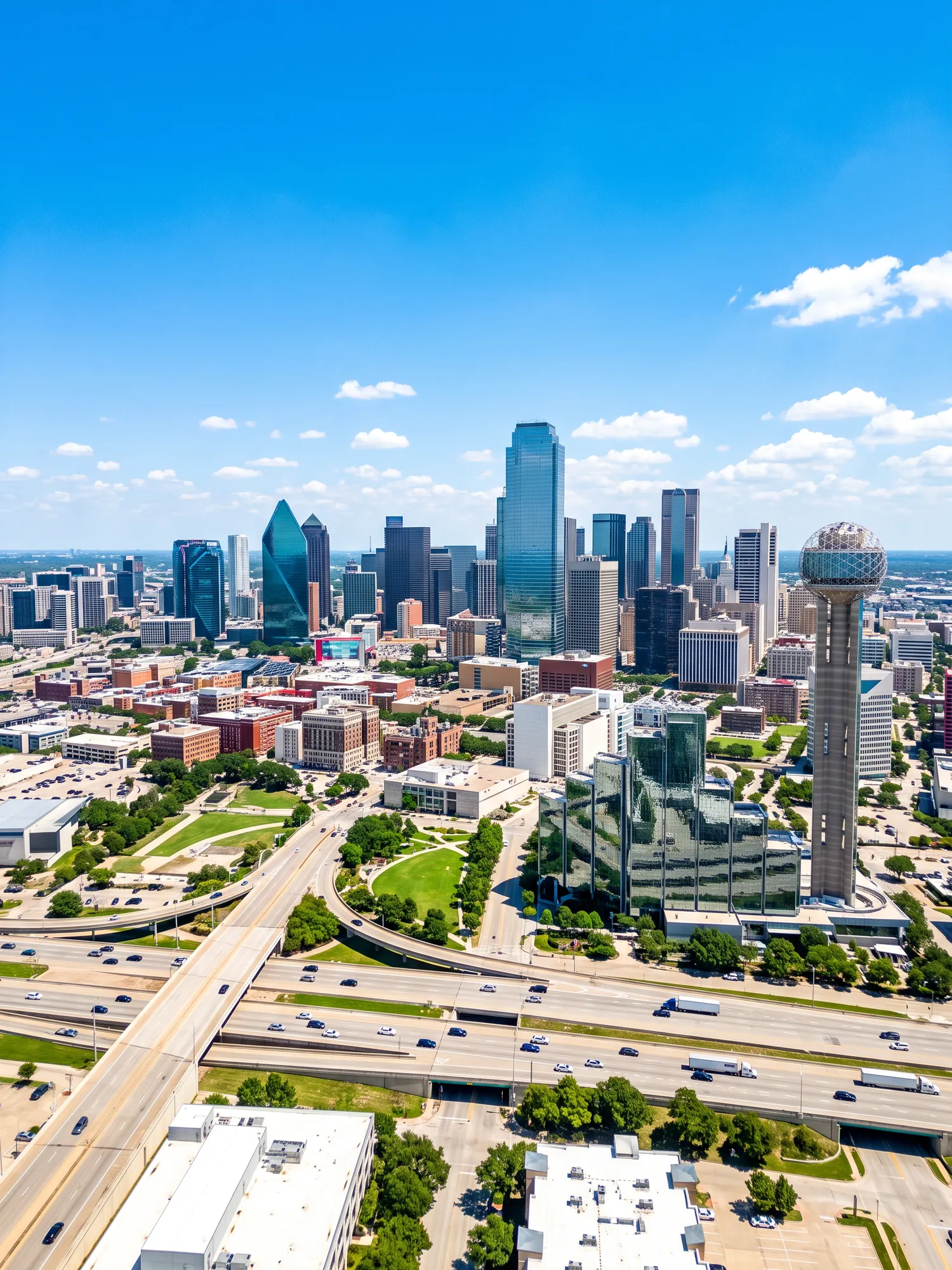Image of Panoramic Cityscape View Of Dallas In Bright Daylight 4