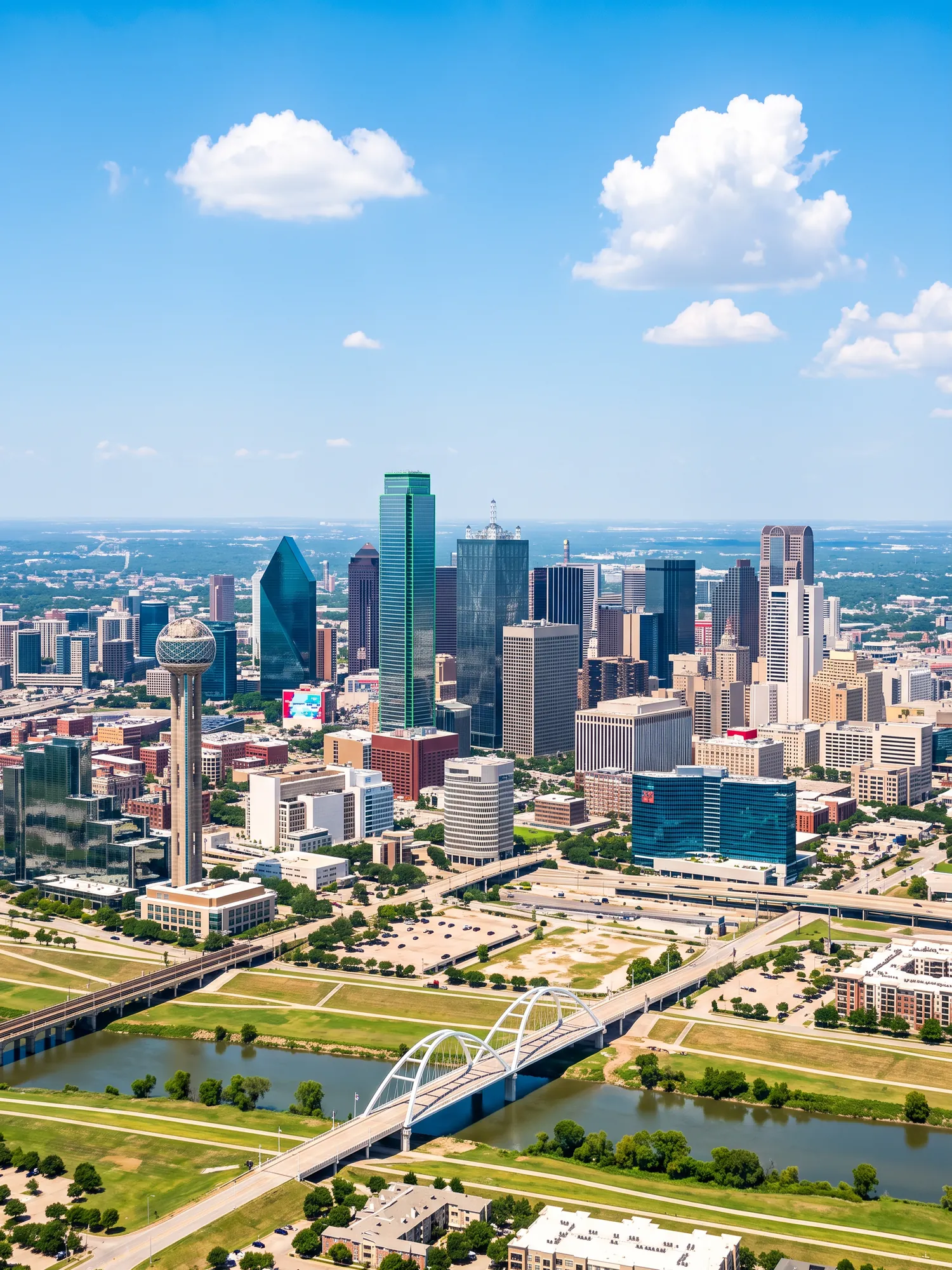 Image of Panoramic Cityscape View Of Dallas In Bright Daylight 5