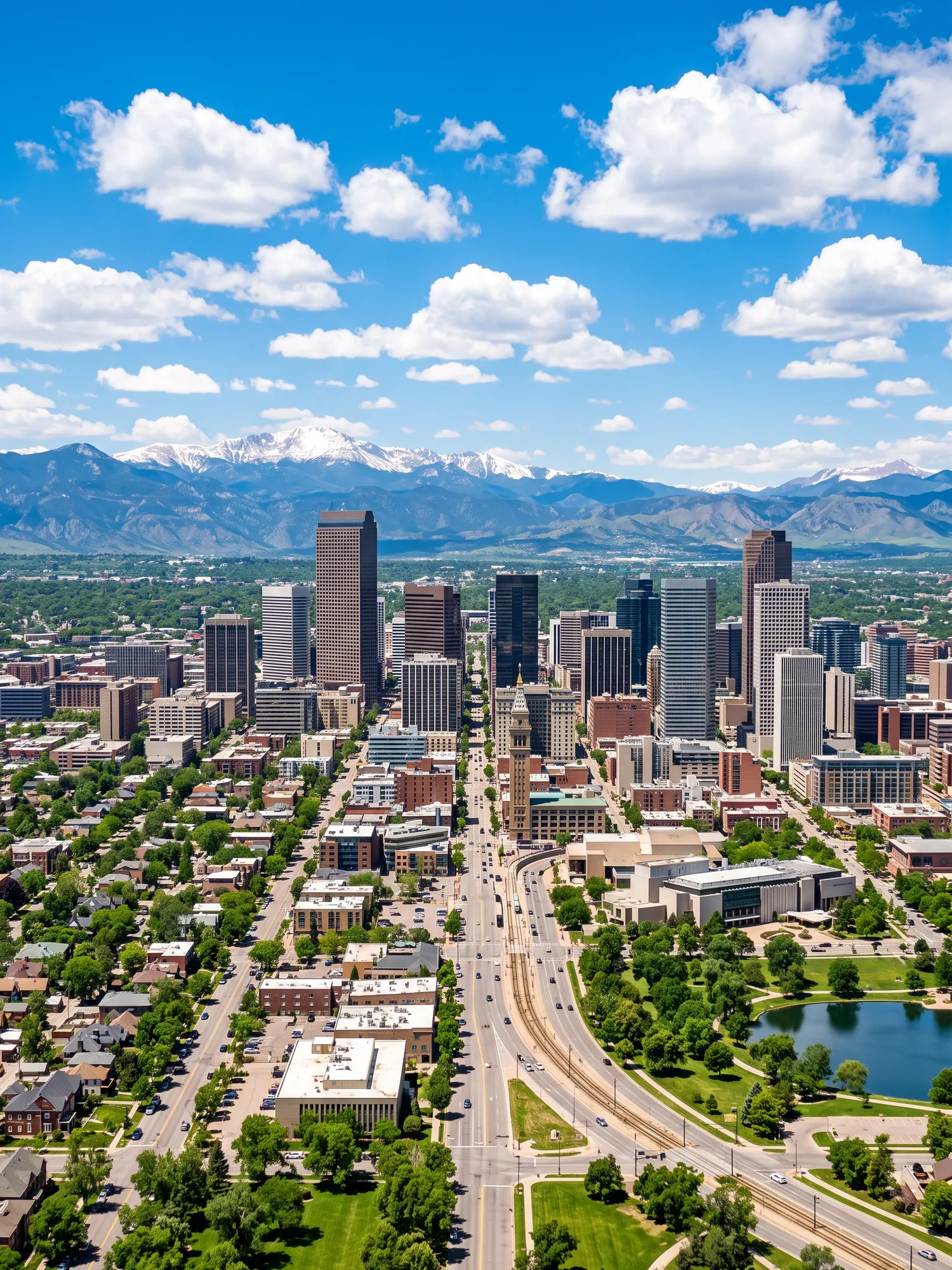 Image of Panoramic Cityscape View Of Denver In Bright Daylight 1