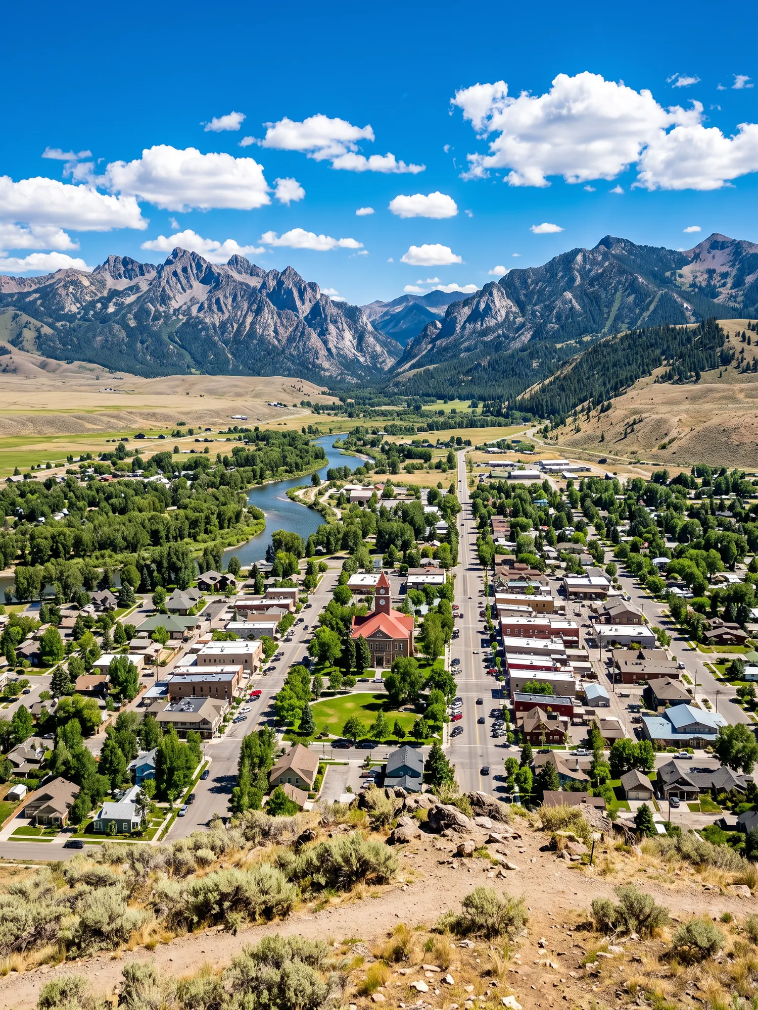 Image of Panoramic Cityscape View Of Hailey In Bright Daylight 1