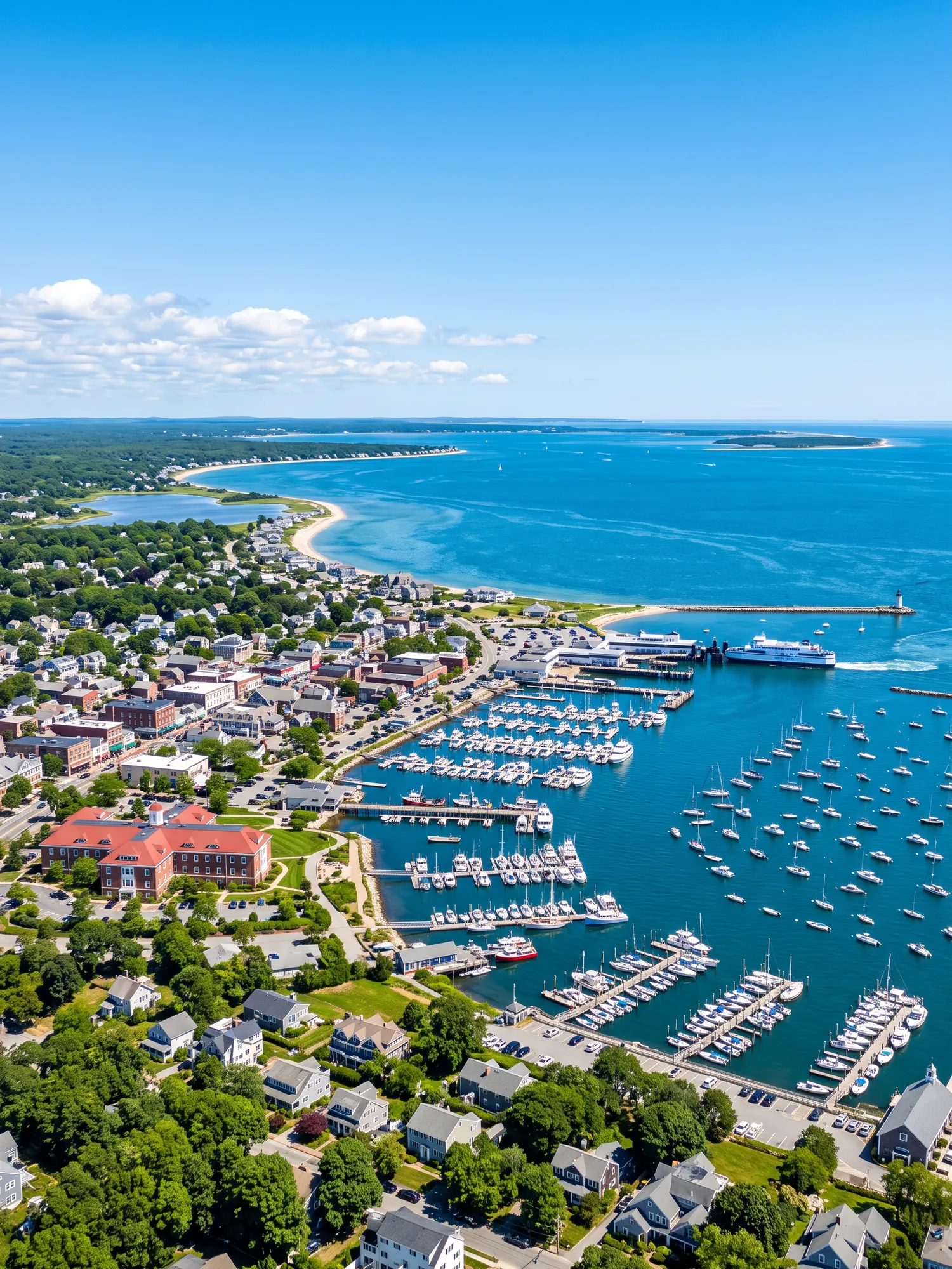 Image of Panoramic Cityscape View Of Hyannis In Bright Daylight