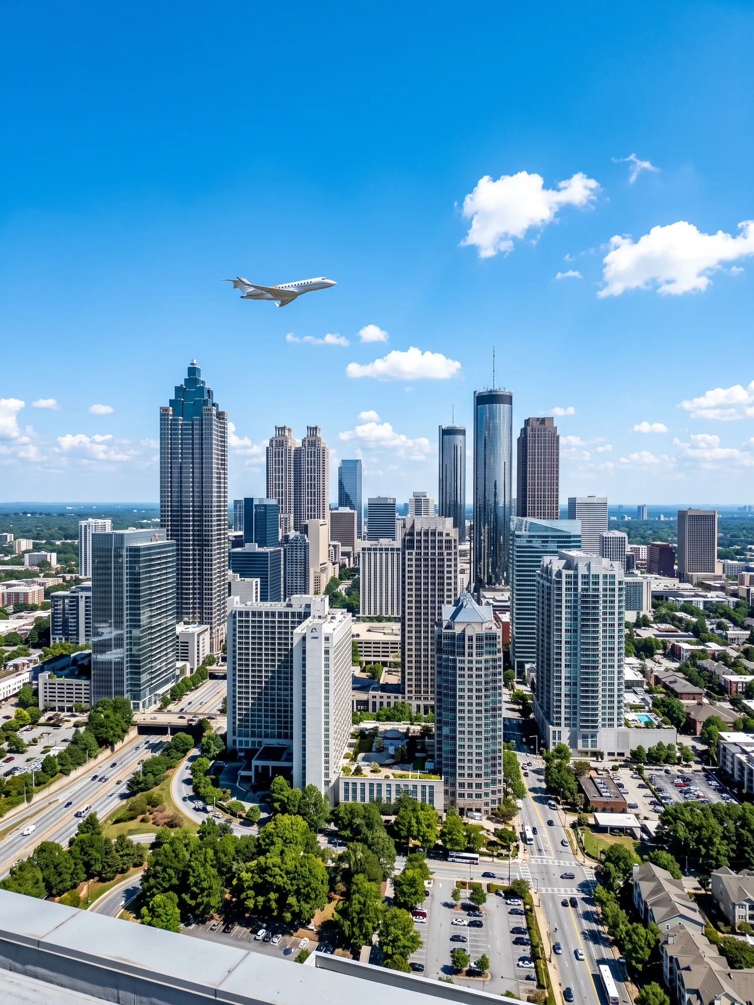 Image of Panoramic Cityscape View Of Atlanta In Bright Daylight