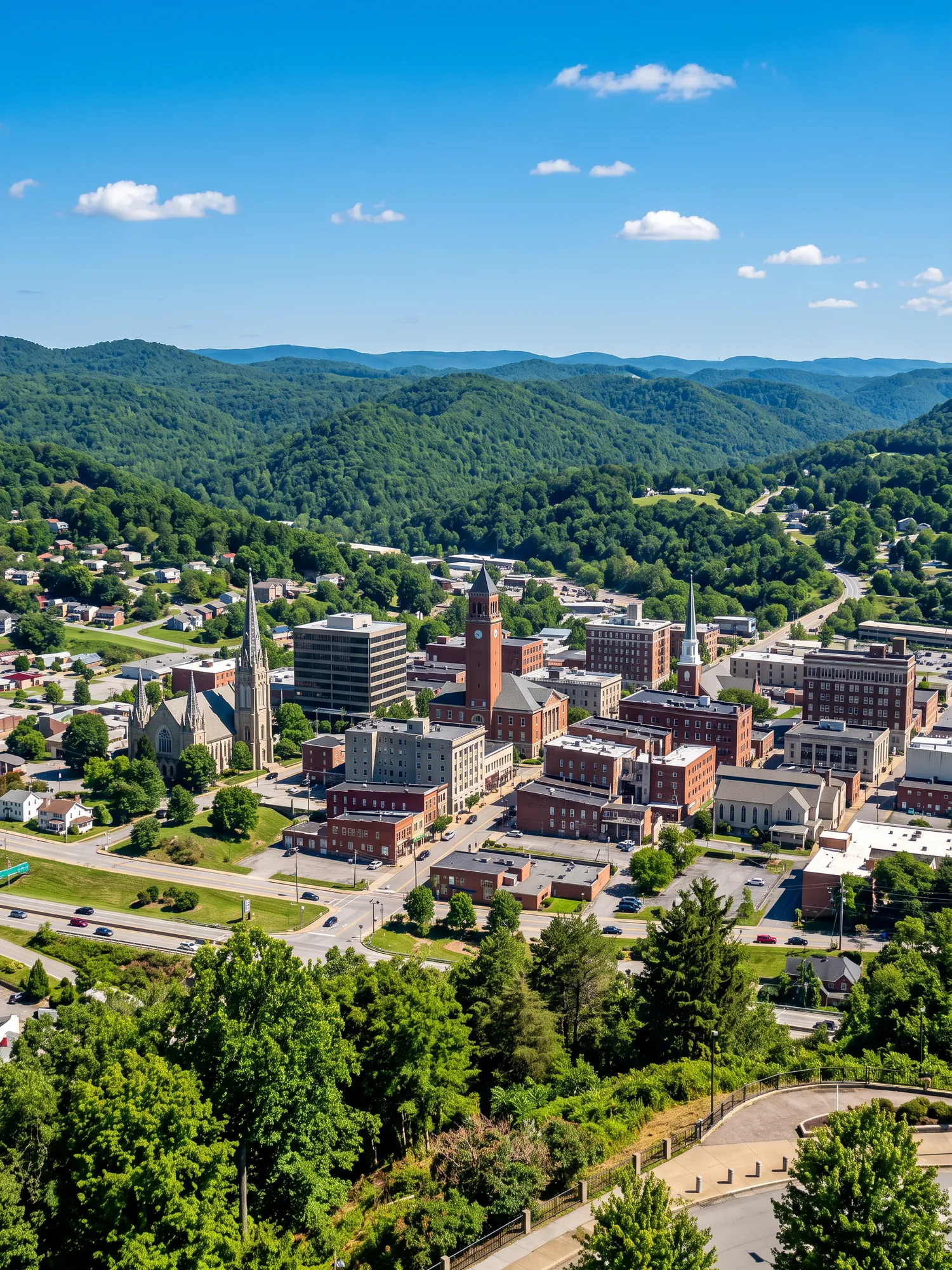 Image of Panoramic Cityscape View Of Beckley In Bright Daylight 1