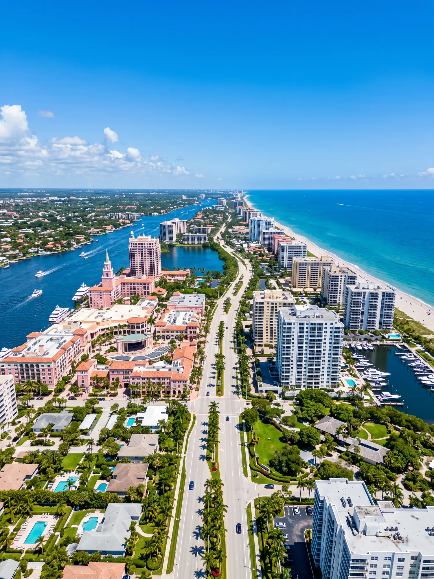 Image of Panoramic Cityscape View Of Boca Raton In Bright Daylight